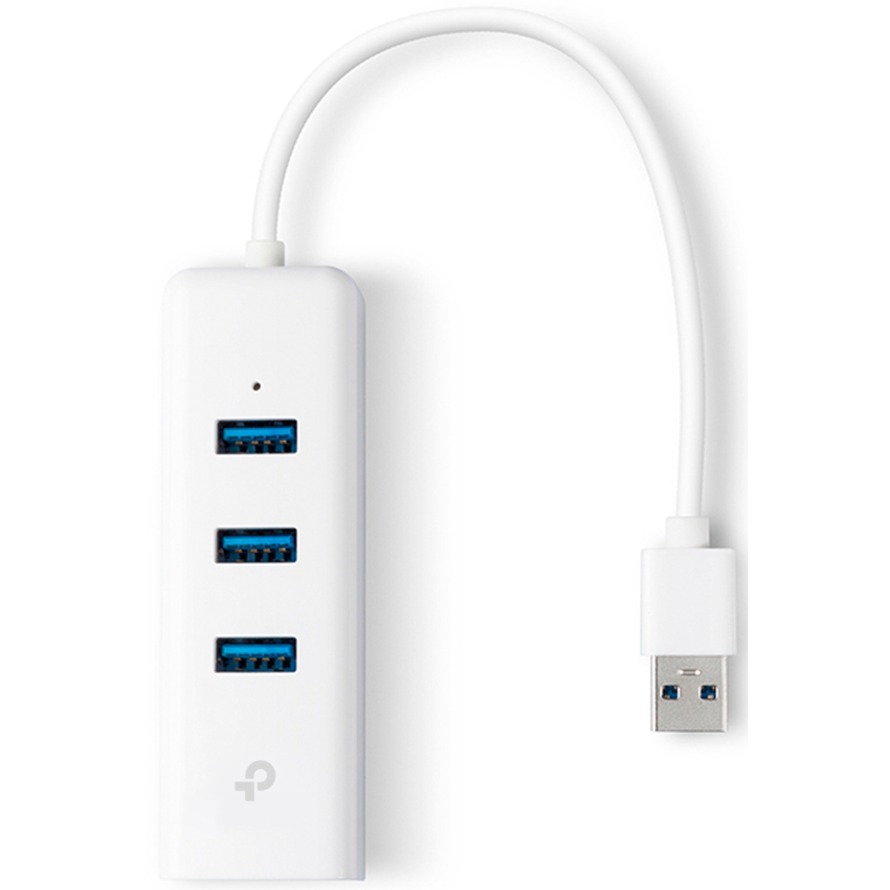 3-Port-USB3.0-Hub & Gigabit-Ethernet-Adapter, USB-Hub