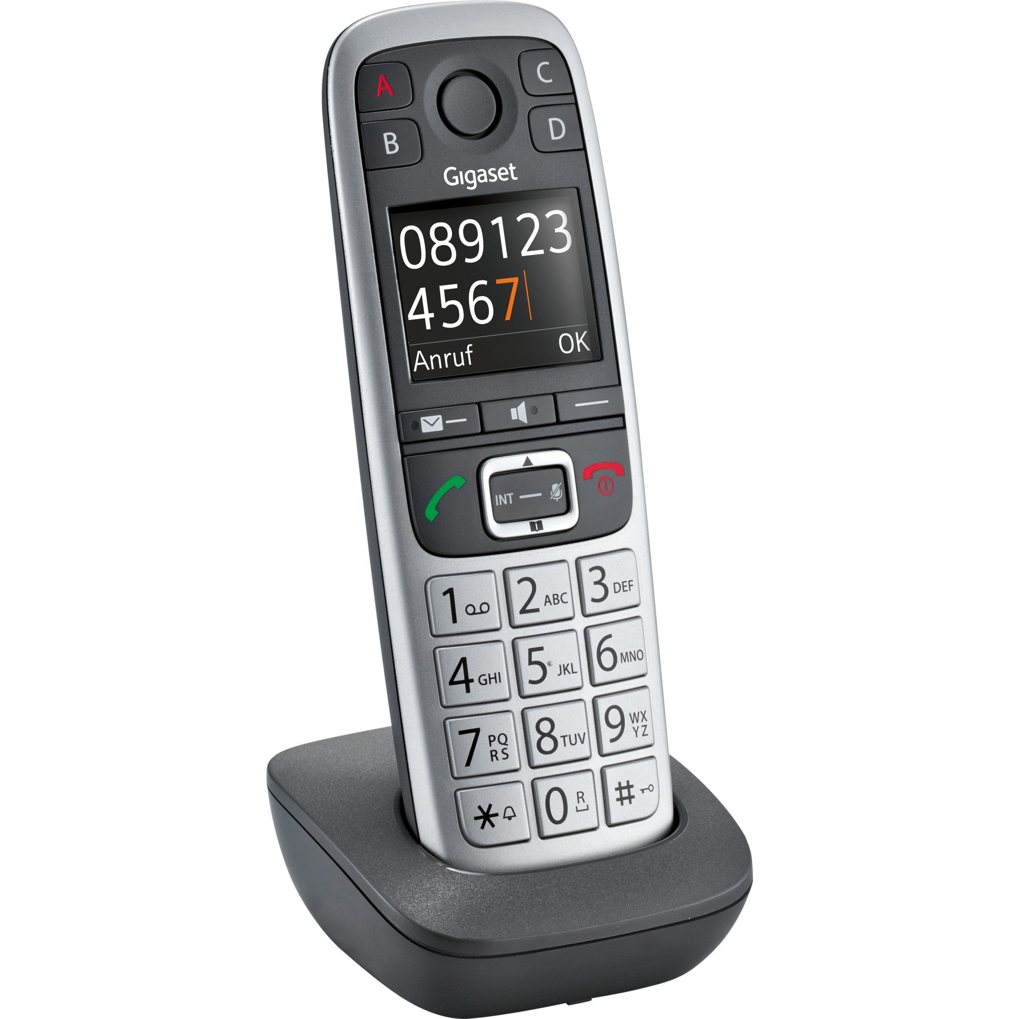 GIGASET Schnurloses Telefon, Platin E560HX (Grau, Silber) 
