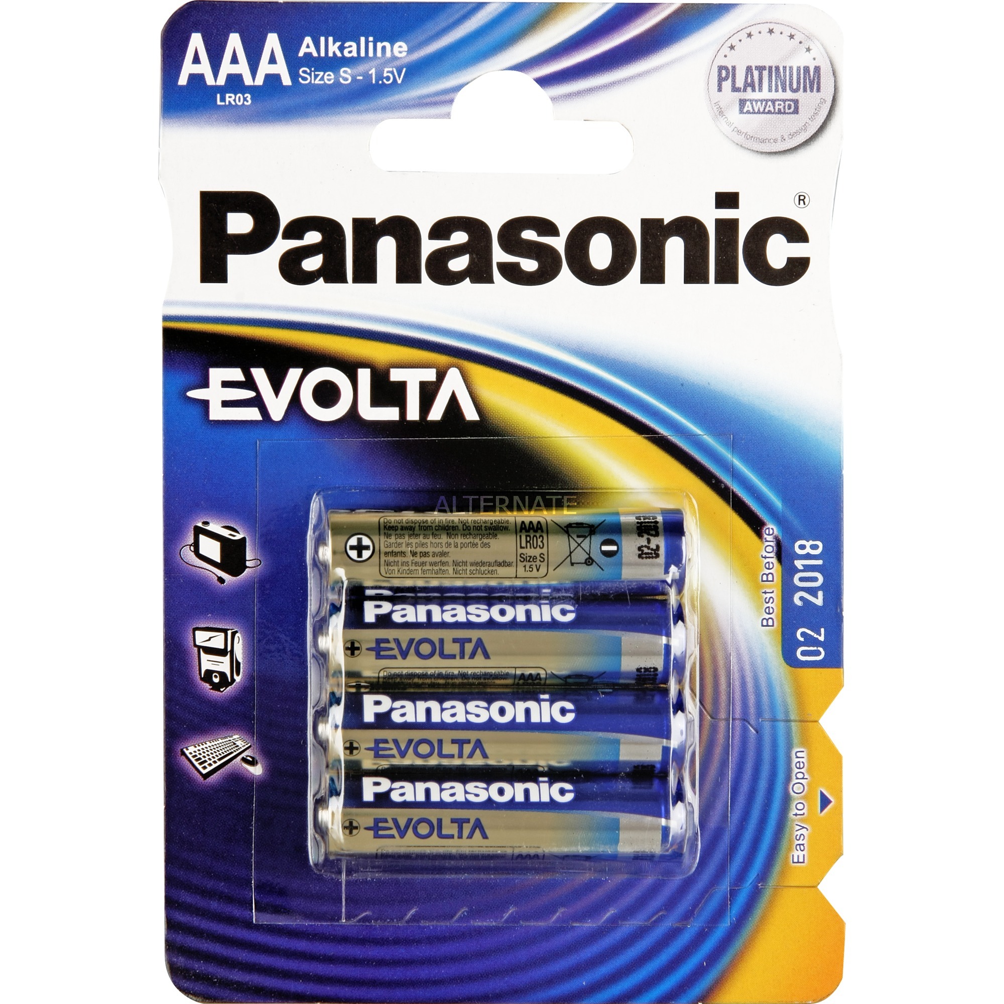 Panasonic EVOLTA Platinum LR03EGE/4BP, Batterie | 05410853044871