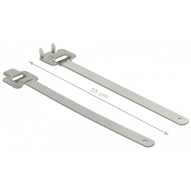 Delock Edelstahl-Kabelbinder mit Faltverschluss L 150 x B 10 mm | 04043619187621 Delock Edelstahl-Kabelbinder mit Faltverschluss L 150 x B 10 mm | 04043619187621