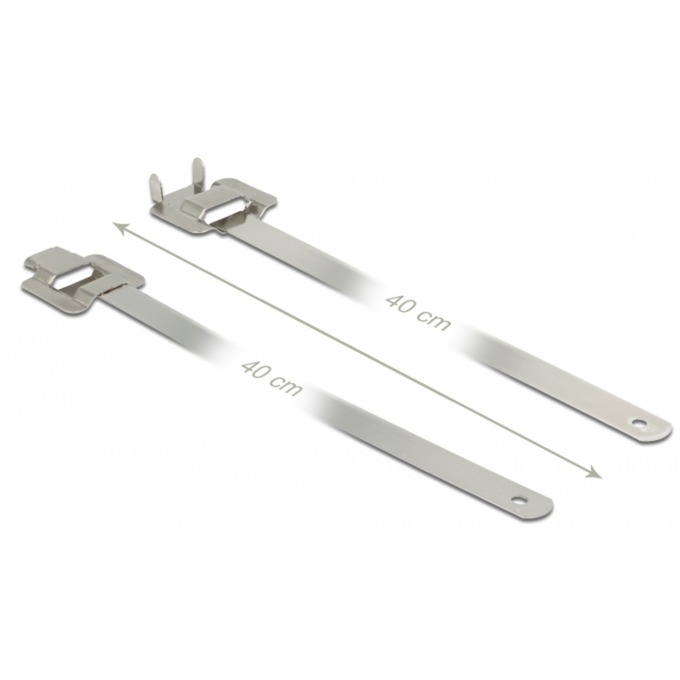 Delock Edelstahl-Kabelbinder mit Faltverschluss L 400 x B 10 mm | 04043619187645 Delock Edelstahl-Kabelbinder mit Faltverschluss L 400 x B 10 mm | 04043619187645