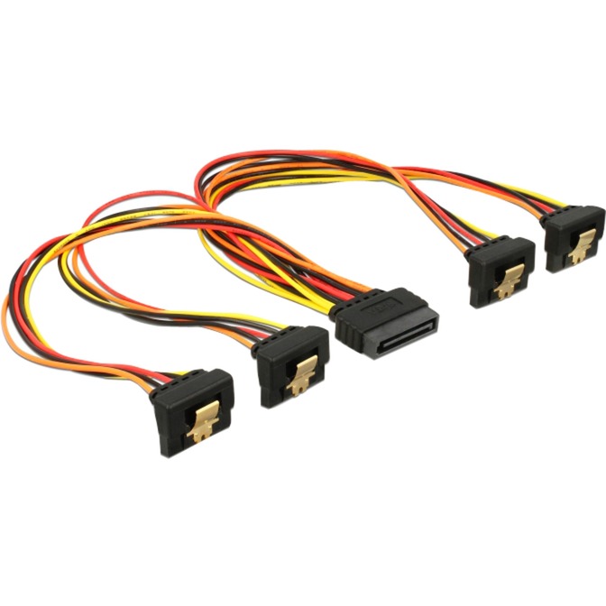SATA 15Pin Stecker > 4x Buchse, gewinkelt (unten), Kabel