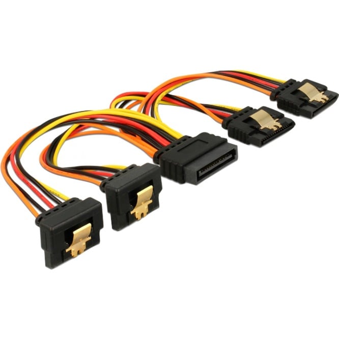 Delock SATA 15Pin > 2x gewinkelt (unten) + 2x gerade, Kabel | 04043619601509 Delock SATA 15Pin > 2x gewinkelt (unten) + 2x gerade, Kabel | 04043619601509