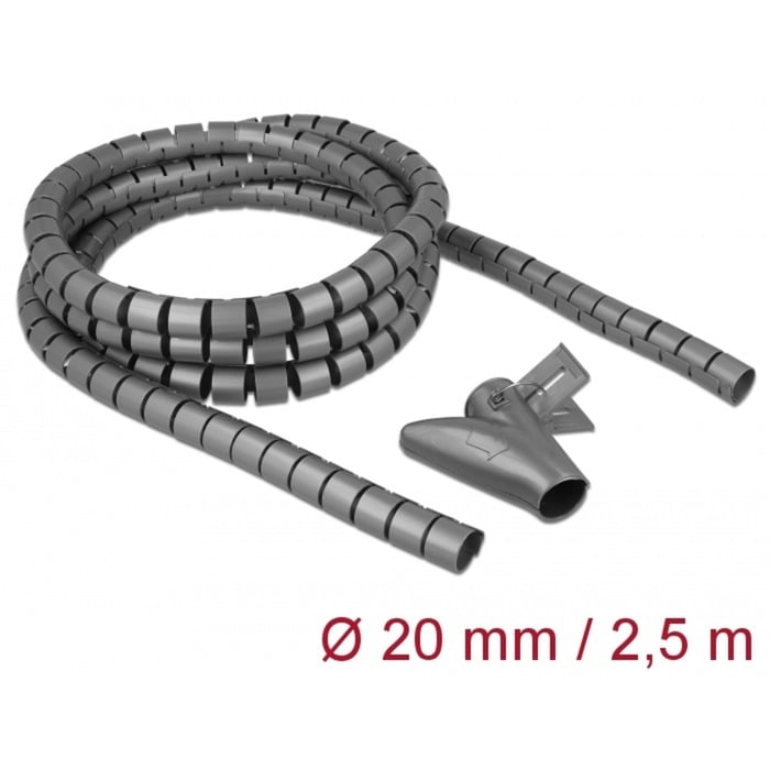 Delock Spiralschlauch mit Einziehwerkzeug, 2,5 Meter x 20mm, Kabelschlauch | 04043619188444 Delock Spiralschlauch mit Einziehwerkzeug, 2,5 Meter x 20mm, Kabelschlauch | 04043619188444