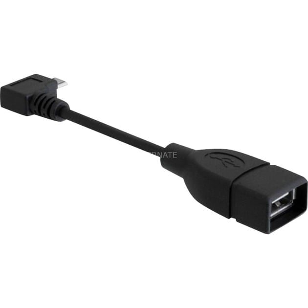 USB 2.0 Adapter, Micro USB Stecker 90° > USB-A Buchse