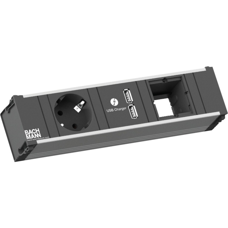 Bachmann CONI 912.0167, 1x Schutzkontakt-Steckdose, 2x USB, 1x Custom-Modul | 04016514059485 Bachmann CONI 912.0167, 1x Schutzkontakt-Steckdose, 2x USB, 1x Custom-Modul | 04016514059485