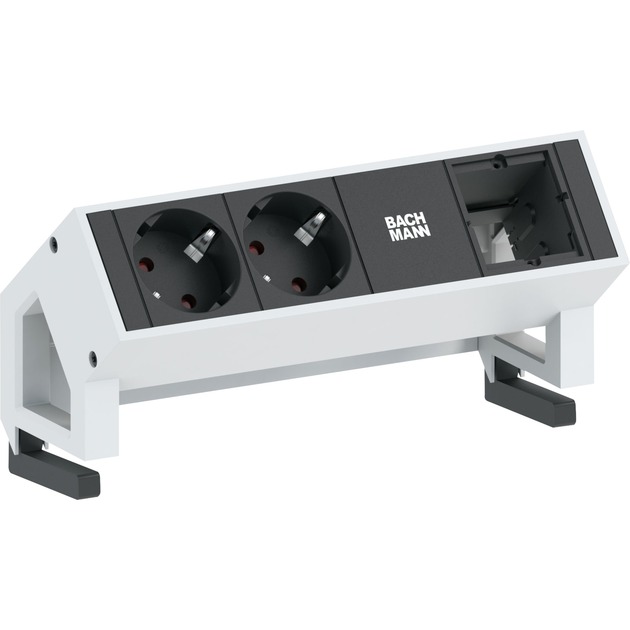 Bachmann DESK2 2xSchutzk. 1xABD GST18 RAL9010, Steckdosenleiste | 04016514044115 Bachmann DESK2 2xSchutzk. 1xABD GST18 RAL9010, Steckdosenleiste | 04016514044115