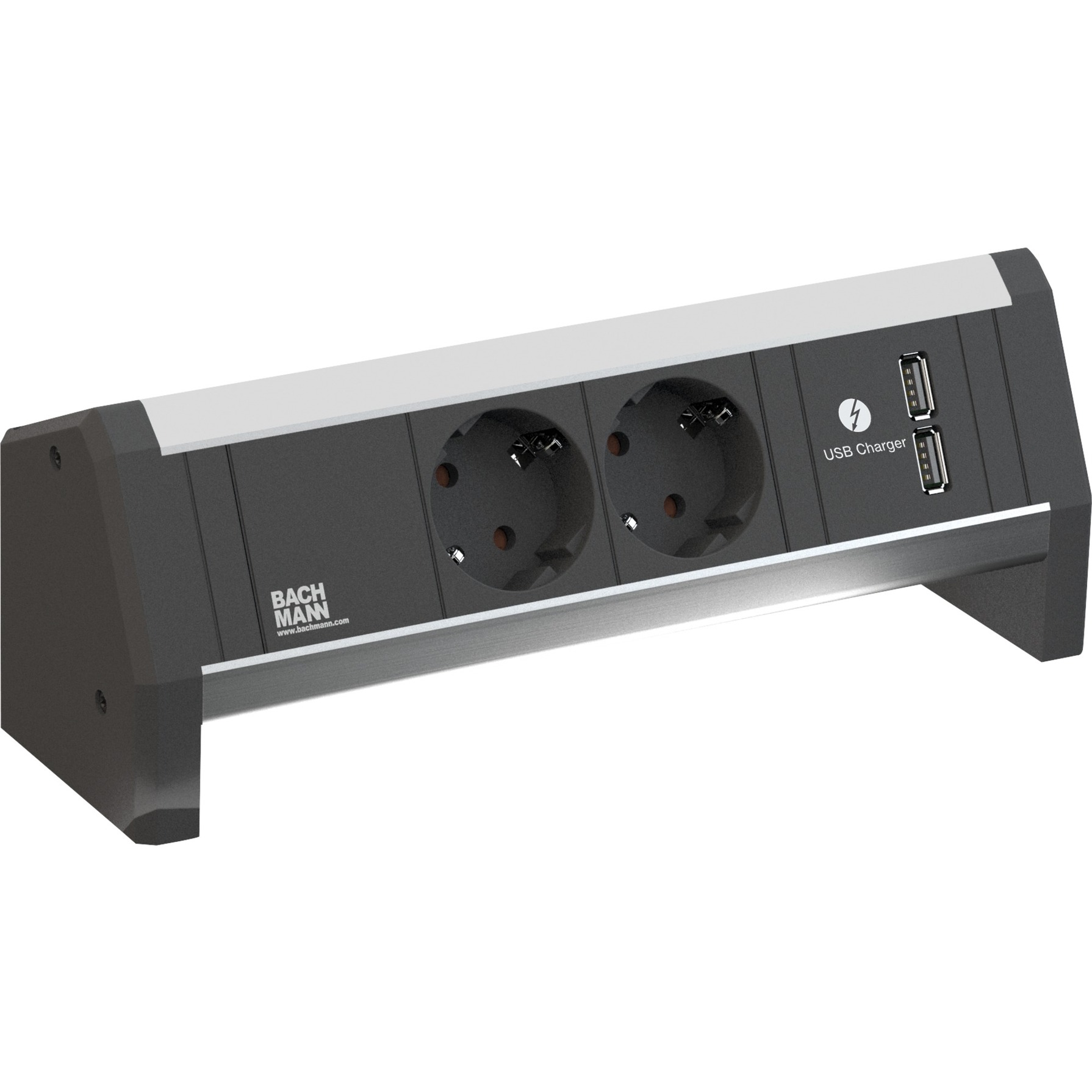 Bachmann DESK 1 Steckdosenleiste 3-fach, 2x Strom, 2x USB-A | 04016514062782 Bachmann DESK 1 Steckdosenleiste 3-fach, 2x Strom, 2x USB-A | 04016514062782