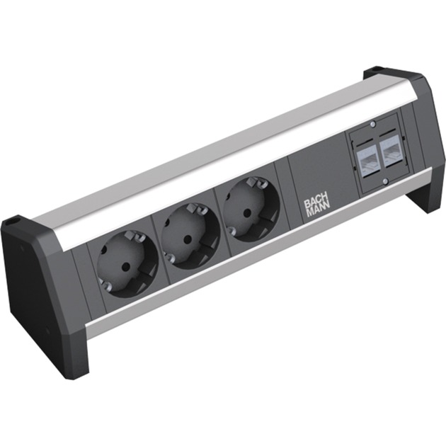 Bachmann DESK 1 Steckdosenleiste 4-fach, 3x Strom, 2x RJ-45 Cat.6a | 04016514018772 Bachmann DESK 1 Steckdosenleiste 4-fach, 3x Strom, 2x RJ-45 Cat.6a | 04016514018772