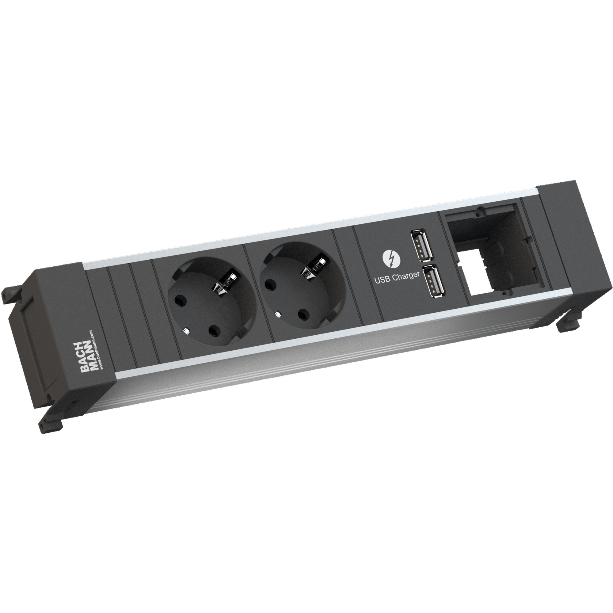 Bachmann POWER FRAME 916.0514, 2x Schutzkontakt-Steckdose, 2x USB, 1x Custom-Modul, Steckdosenleiste | 04016514080618 Bachmann POWER FRAME 916.0514, 2x Schutzkontakt-Steckdose, 2x USB, 1x Custom-Modul, Steckdosenleiste | 04016514080618