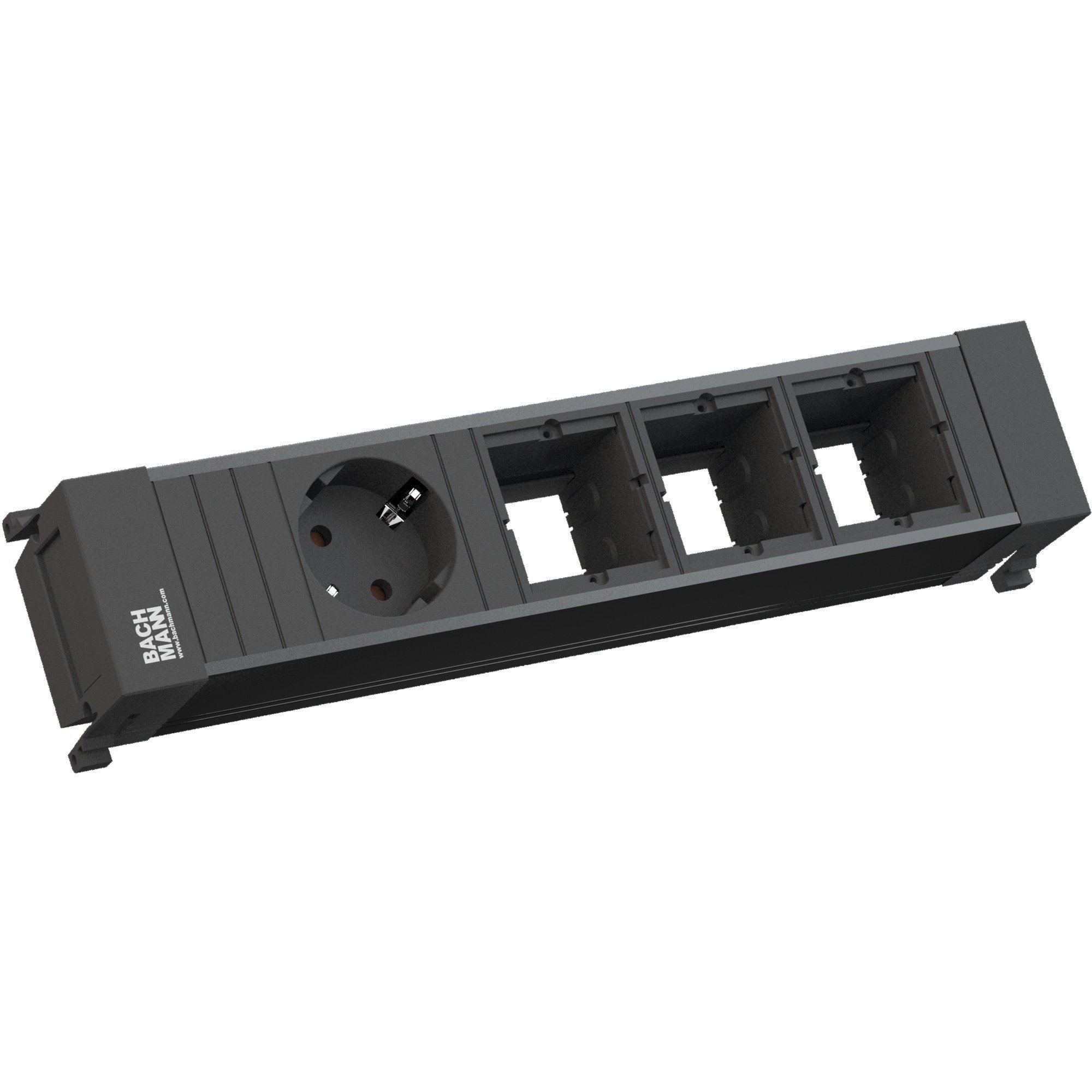 Bachmann POWER FRAME 916.0611, 1x Schutzkontakt-Steckdose, 3x Custom-Modul, Steckdosenleiste | 04016514058228 Bachmann POWER FRAME 916.0611, 1x Schutzkontakt-Steckdose, 3x Custom-Modul, Steckdosenleiste | 04016514058228