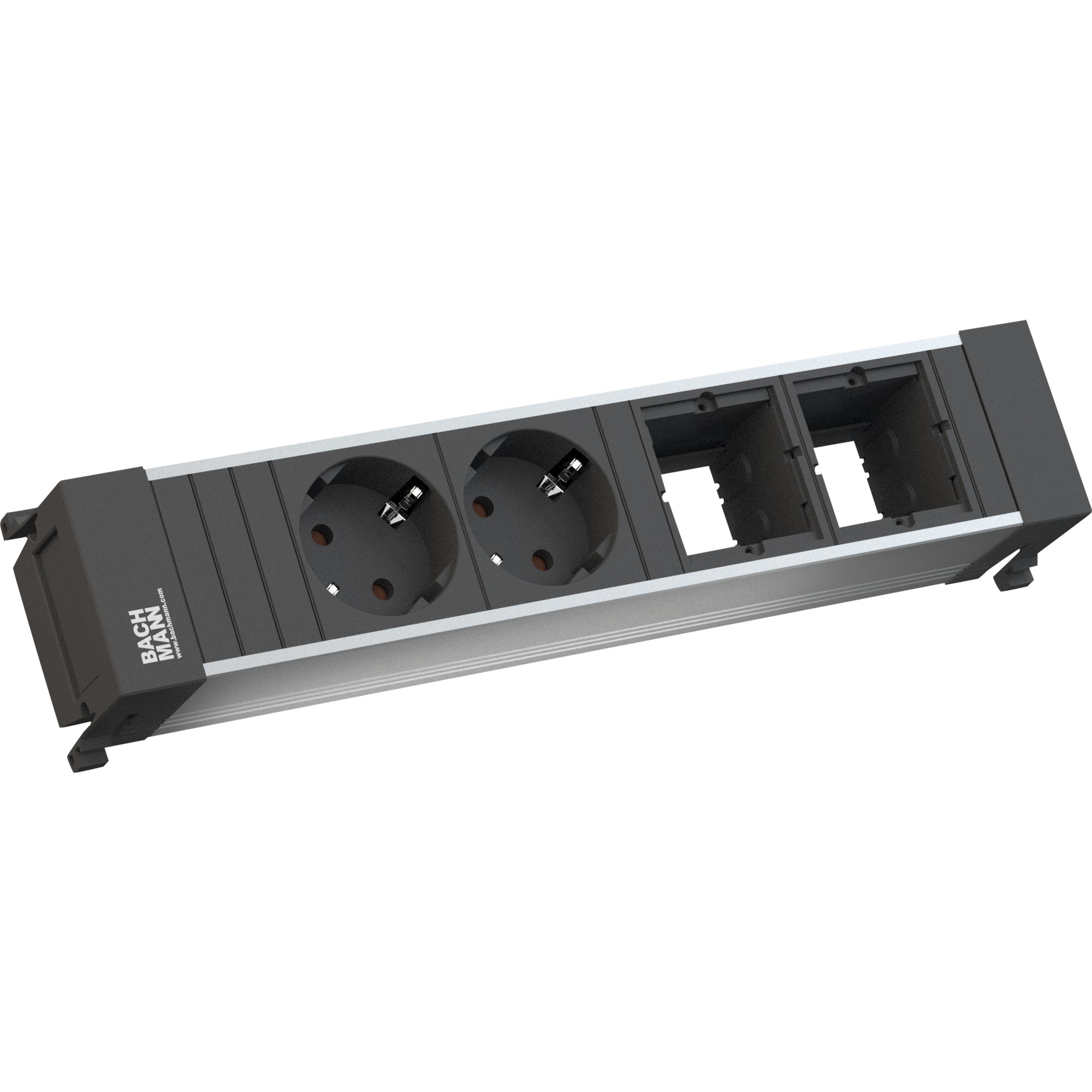 Bachmann POWER FRAME 916.1000, 2x Schutzkontakt-Steckdose, 2x Custom-Modul, Steckdosenleiste | 04057298018091 Bachmann POWER FRAME 916.1000, 2x Schutzkontakt-Steckdose, 2x Custom-Modul, Steckdosenleiste | 04057298018091