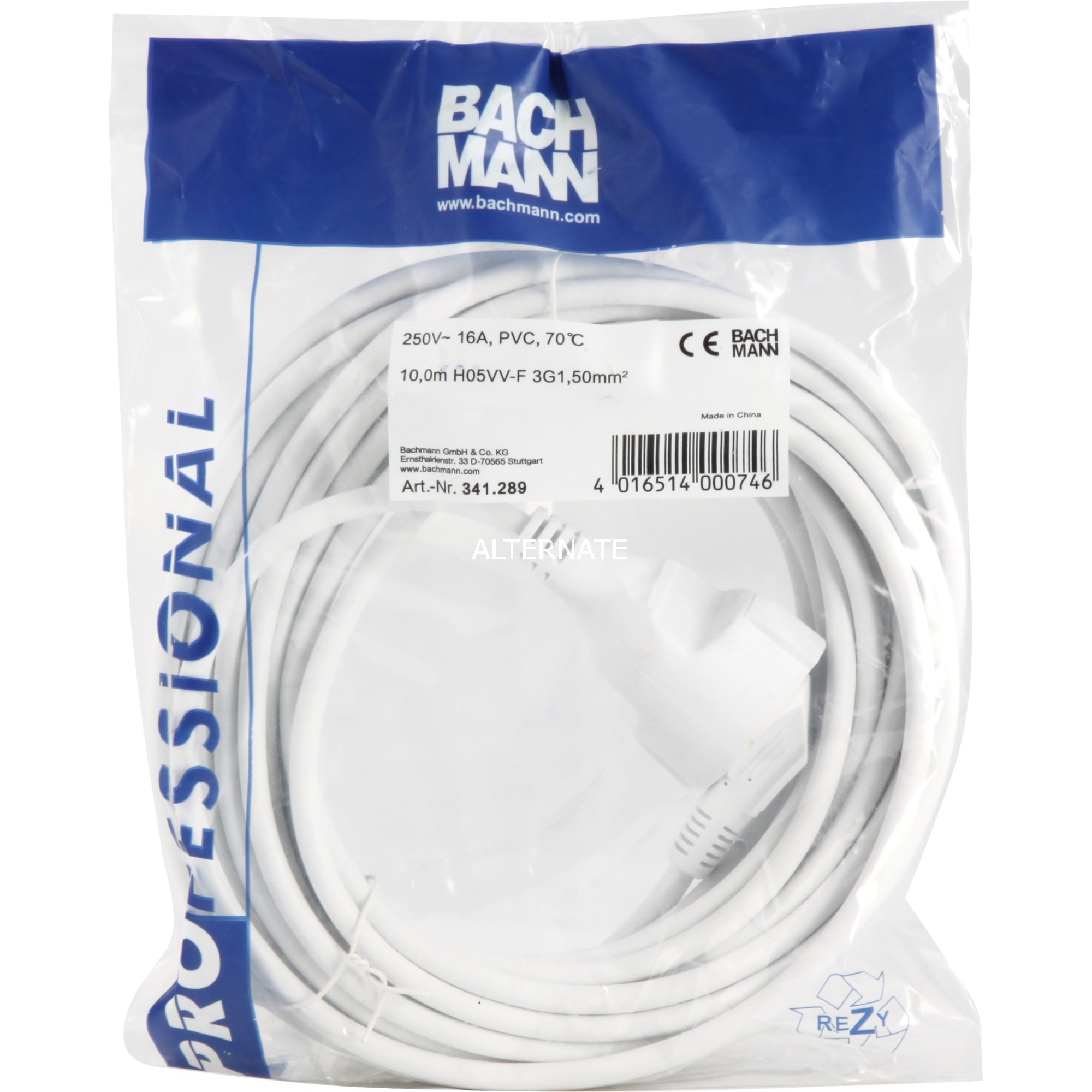 Bachmann Schutzkontakt-Verlängerungskabel 341.289 | 04016514000746 Bachmann Schutzkontakt-Verlängerungskabel 341.289 | 04016514000746
