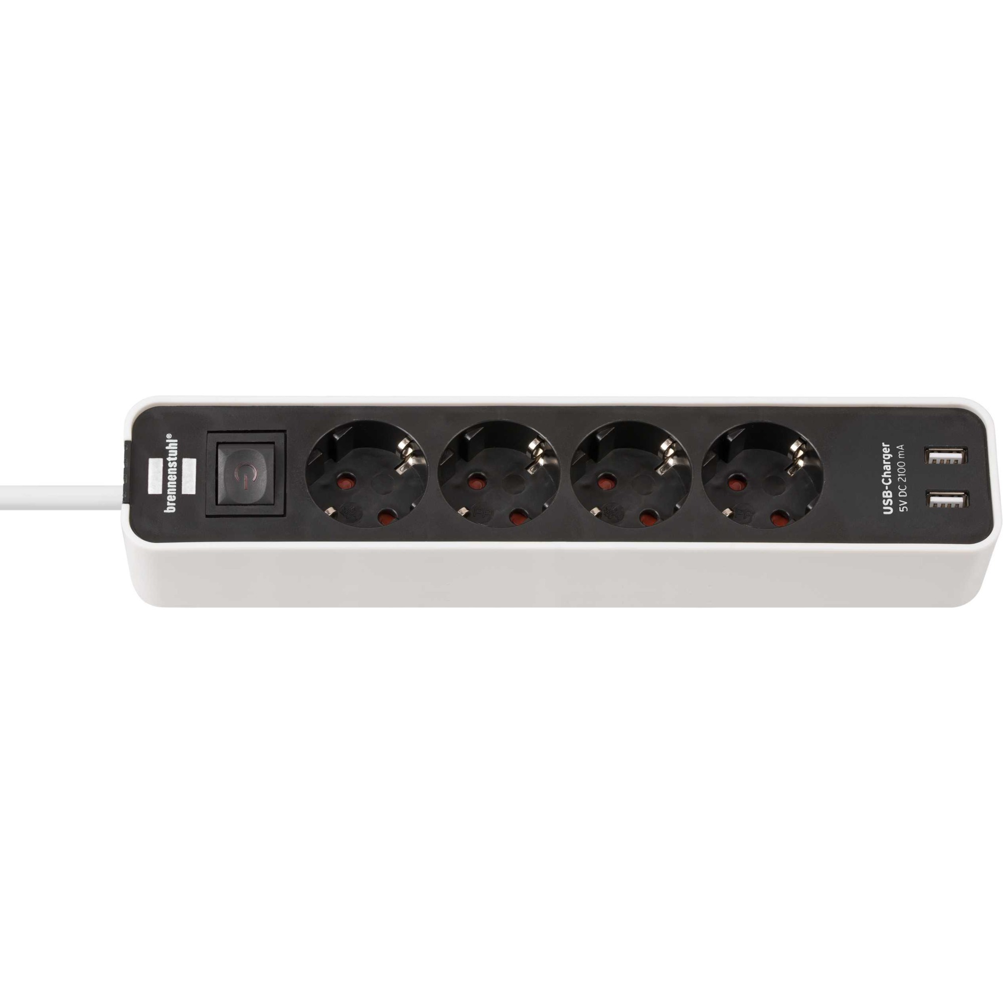 Ecolor Steckdosenleiste 4-fach, 2x USB-A