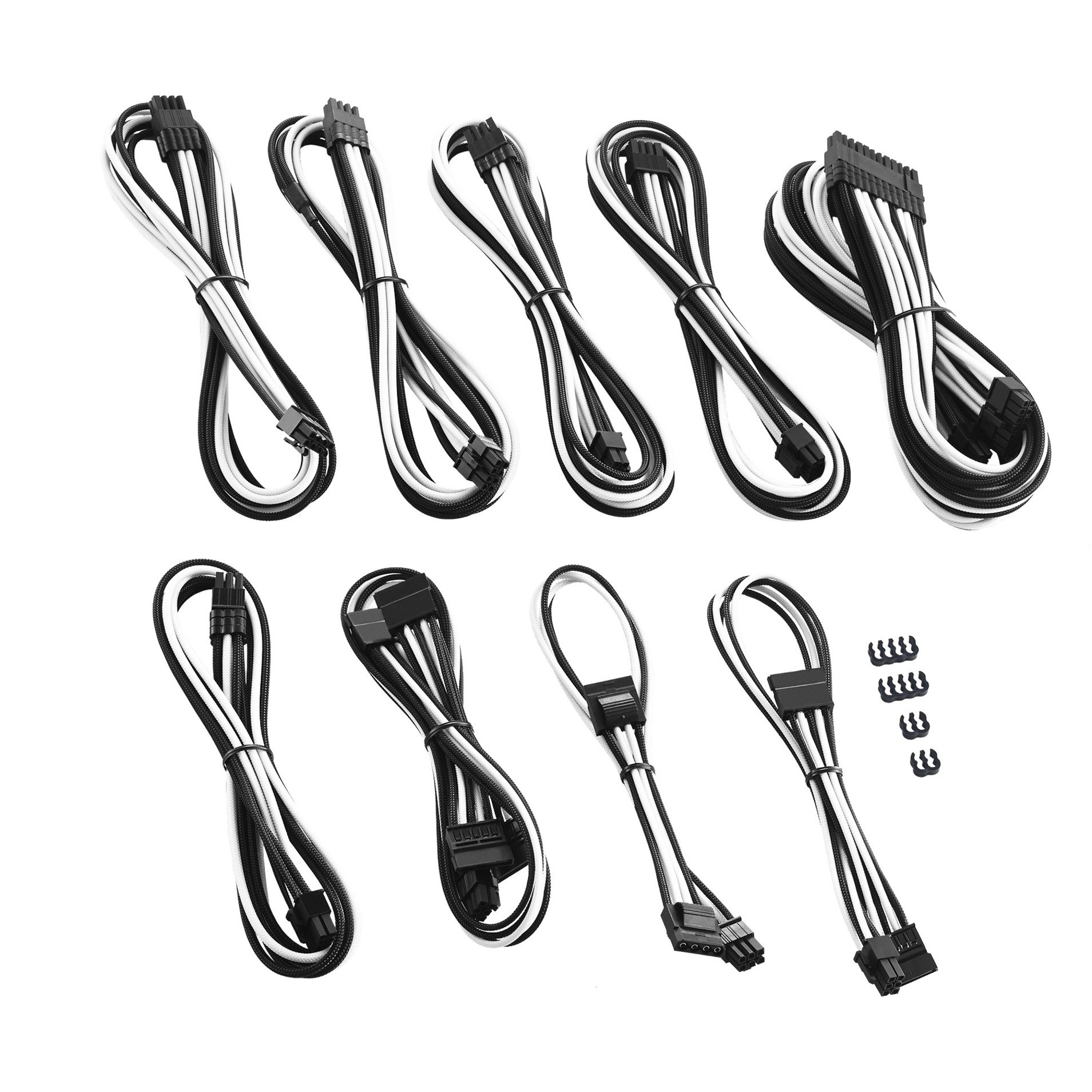 Cablemod PRO ModMesh C-Series AXi, Hxi, RM Cable Kit – BLACK / WHITE, Kabelmanagement | 00716894289765 Cablemod PRO ModMesh C-Series AXi, Hxi, RM Cable Kit – BLACK / WHITE, Kabelmanagement | 00716894289765