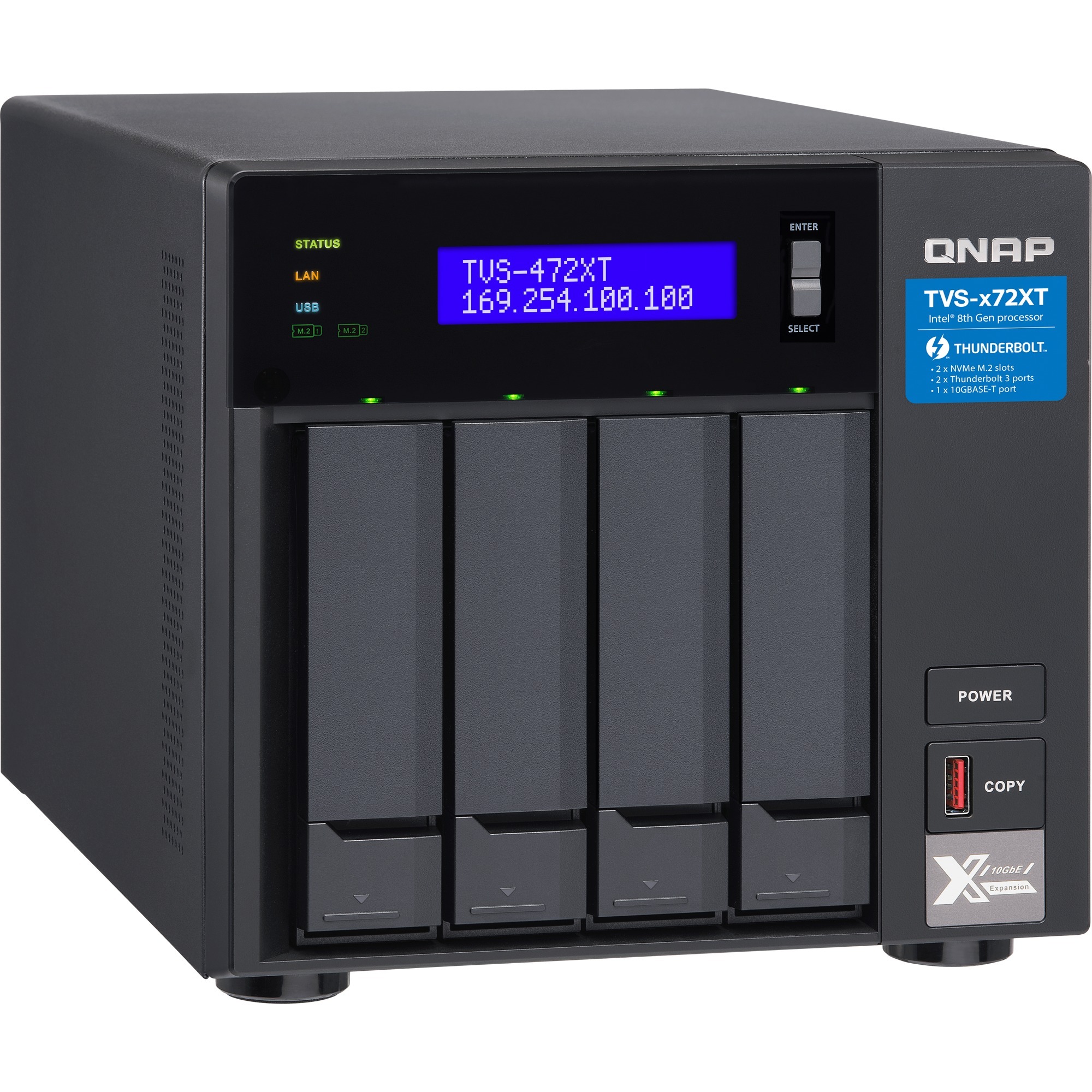 QNAP TVS-472XT-PT-4G, NAS | 04713213514542