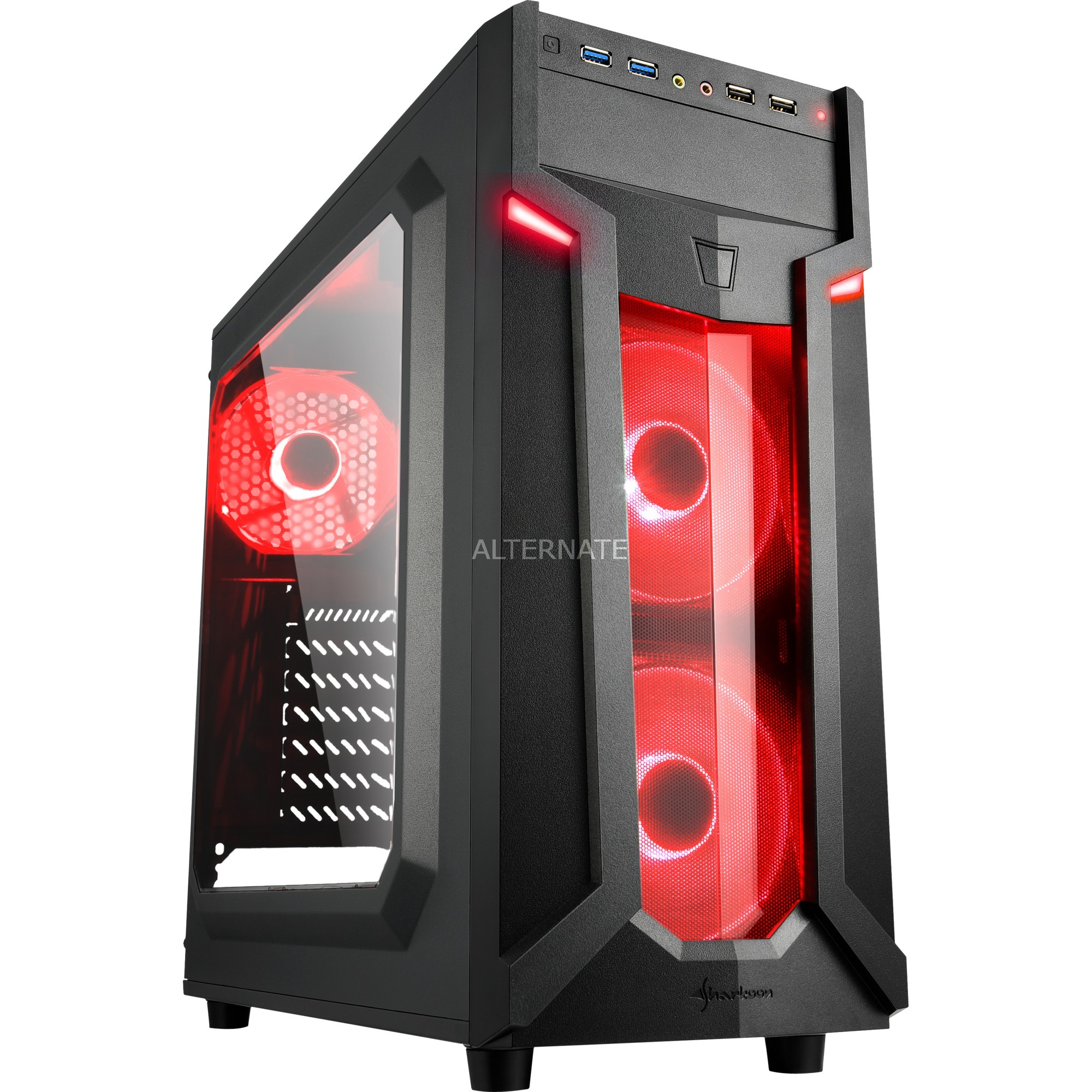 Sharkoon VG6-W red, Tower-Gehäuse | 04044951026784 Sharkoon VG6-W red, Tower-Gehäuse | 04044951026784