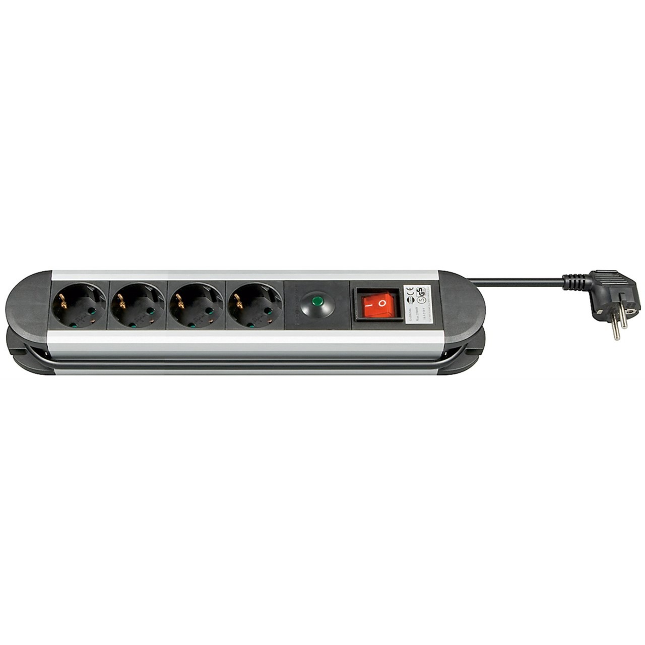 Goobay Aluminium Steckdosenleiste 4-fach, mit Schalter | 04040849930003 Goobay Aluminium Steckdosenleiste 4-fach, mit Schalter | 04040849930003