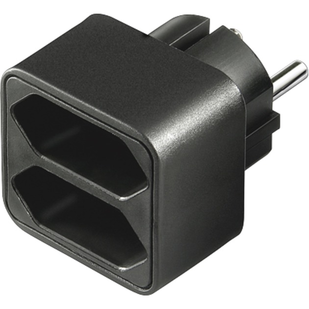 Goobay Stromadapter 1x Schutzkontakt > 2x Euro, Steckdosenadapter | 04040849510021