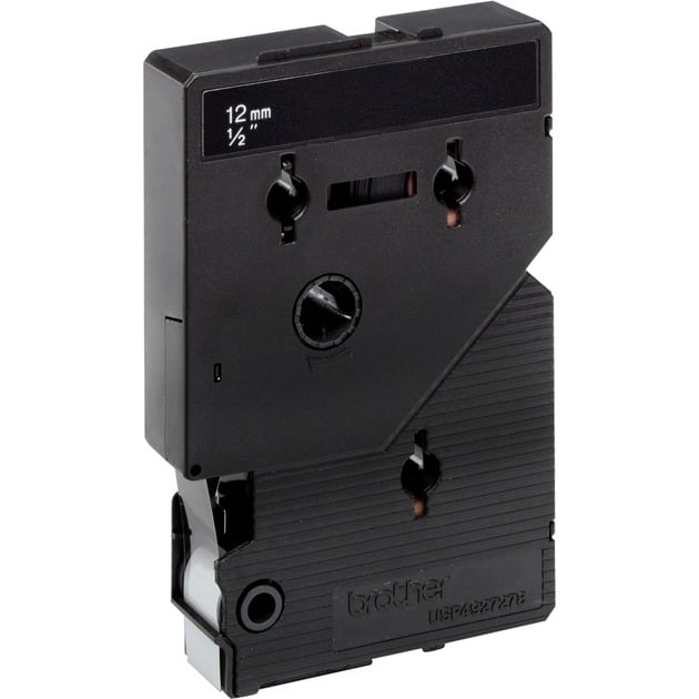 Brother P-touch Schriftband TC-201 12mm x 7,7m schwarz/weiß laminiert selbstklebend 4977766050524 Brother 8 Meter