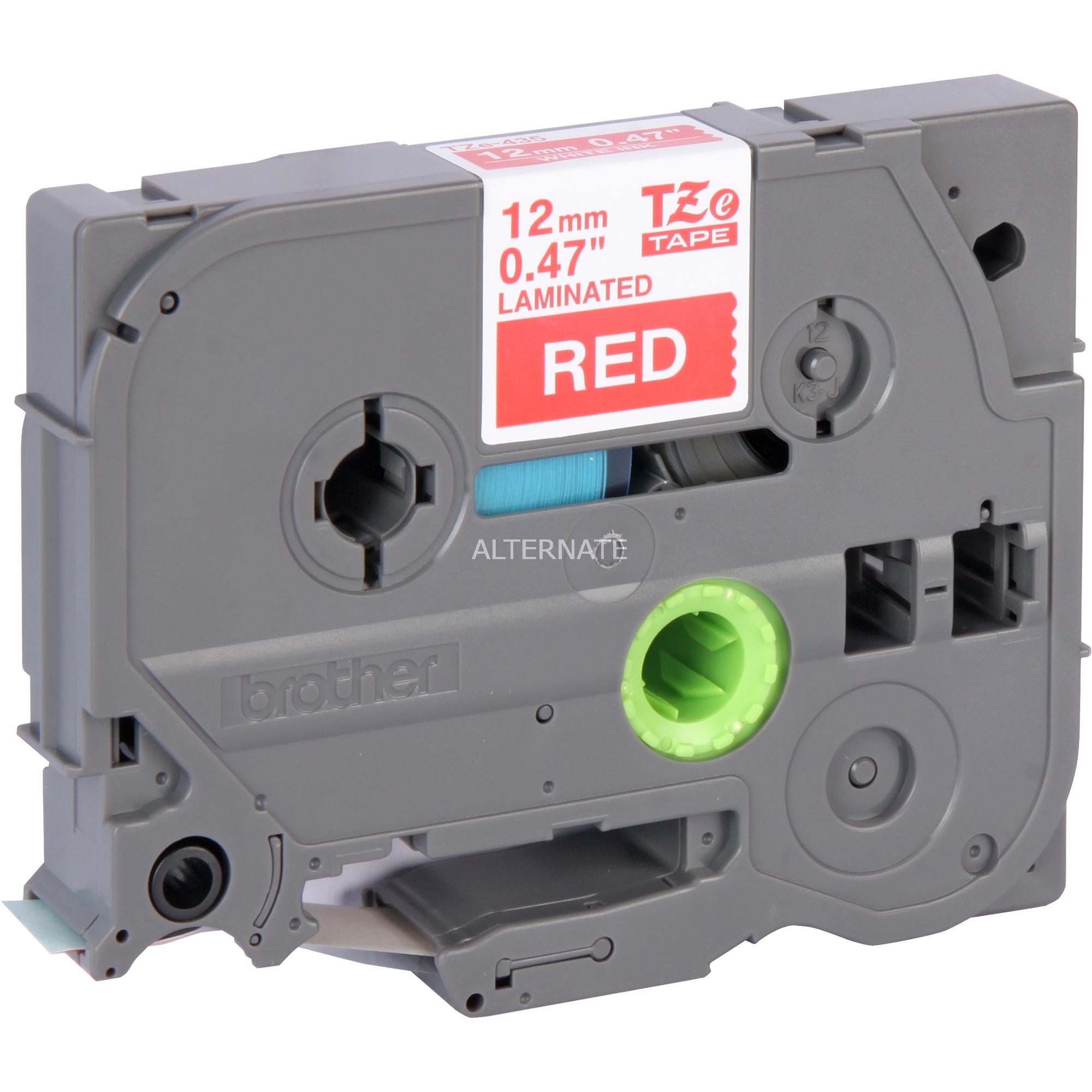 P-TOUCH TZE435 - laminiertes Schriftband, weiß auf rot, 12 mm