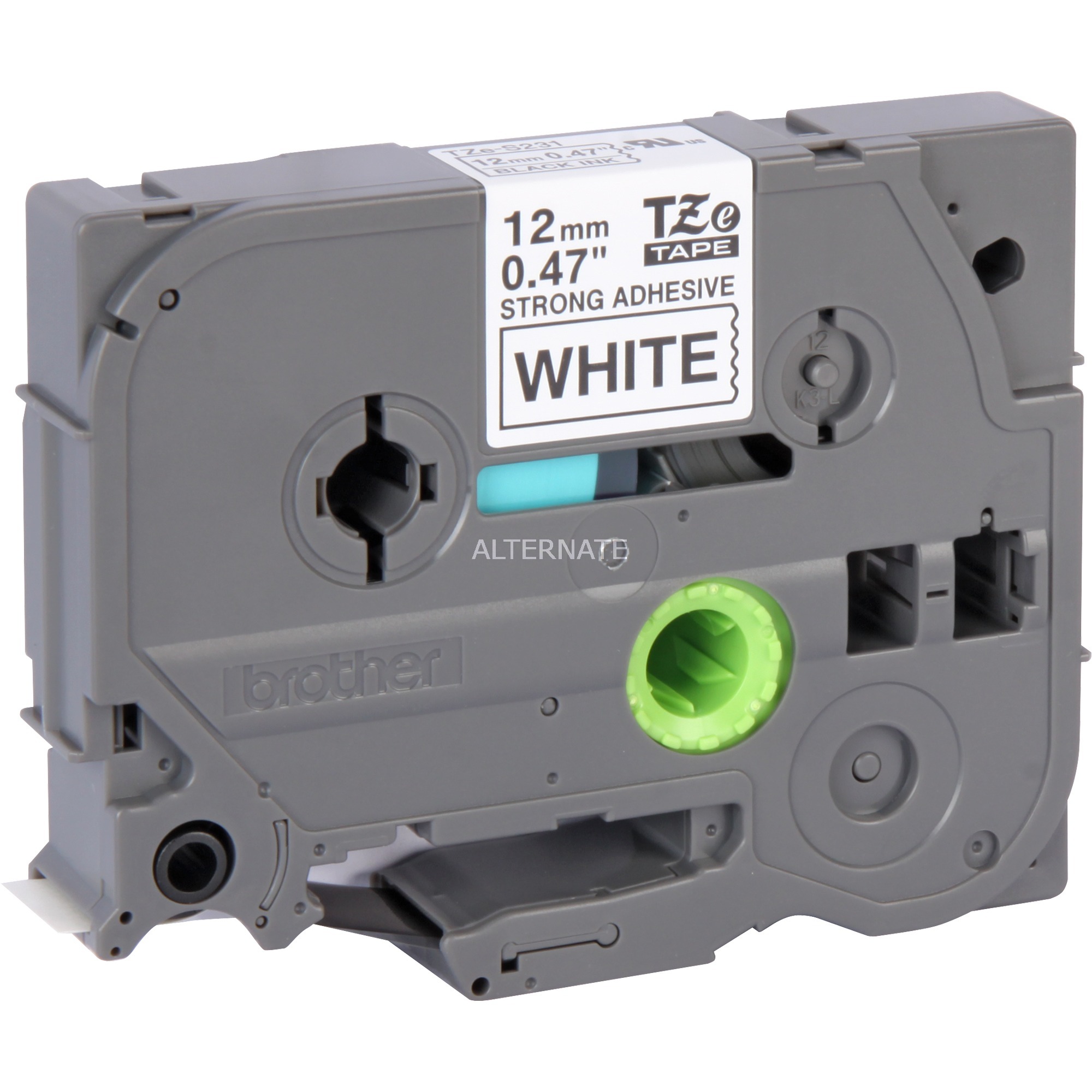 Original Brother TZES231 P-Touch Farbband schwarz auf weiss extra stark Laminat 12mm 8m