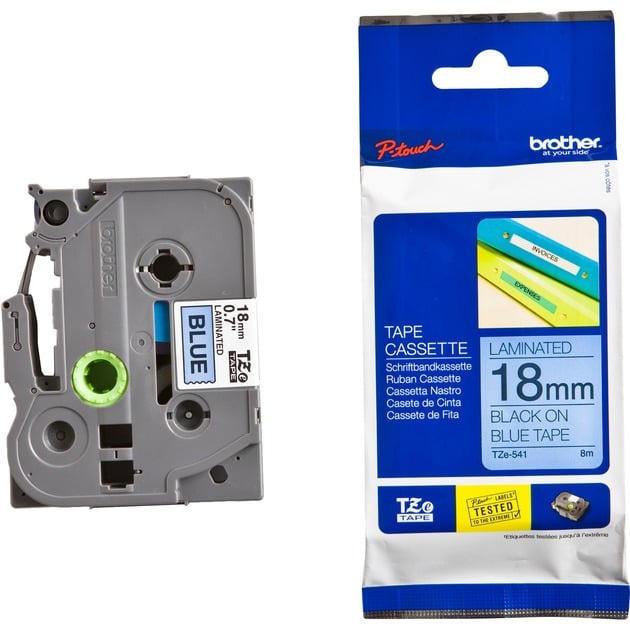 Brother TZe 541 - Laminiertes Band - Schwarz auf Blau - Rolle (1,8 cm x 8 m) - 1 Rolle(n) - für P-Touch PT-1230, 18, 183