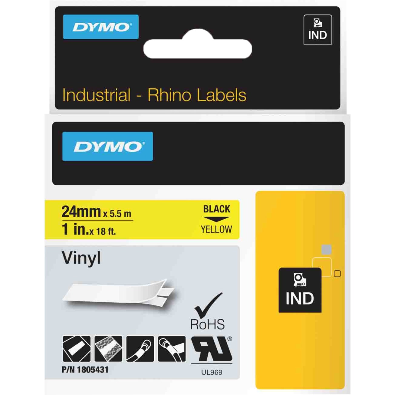 Dymo Rhino Vinylband 1805431, Schriftband | 00071701059871 Dymo Rhino Vinylband 1805431, Schriftband | 00071701059871