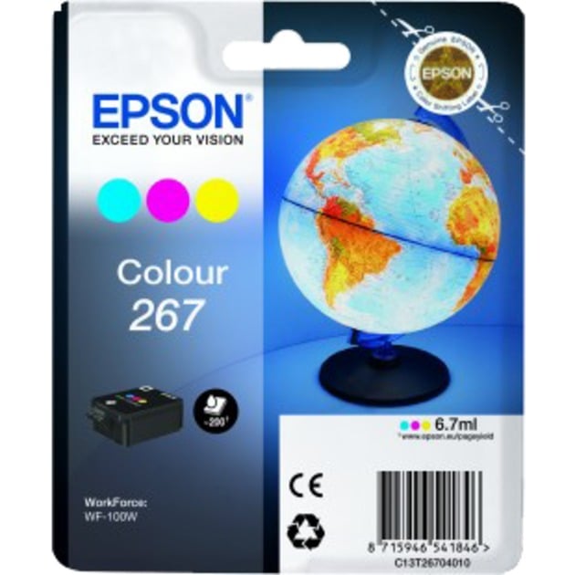 Epson Original 267 Druckerpatrone Multipack cyan, magenta, gelb 200 Seiten 6,7ml (C13T26704010)