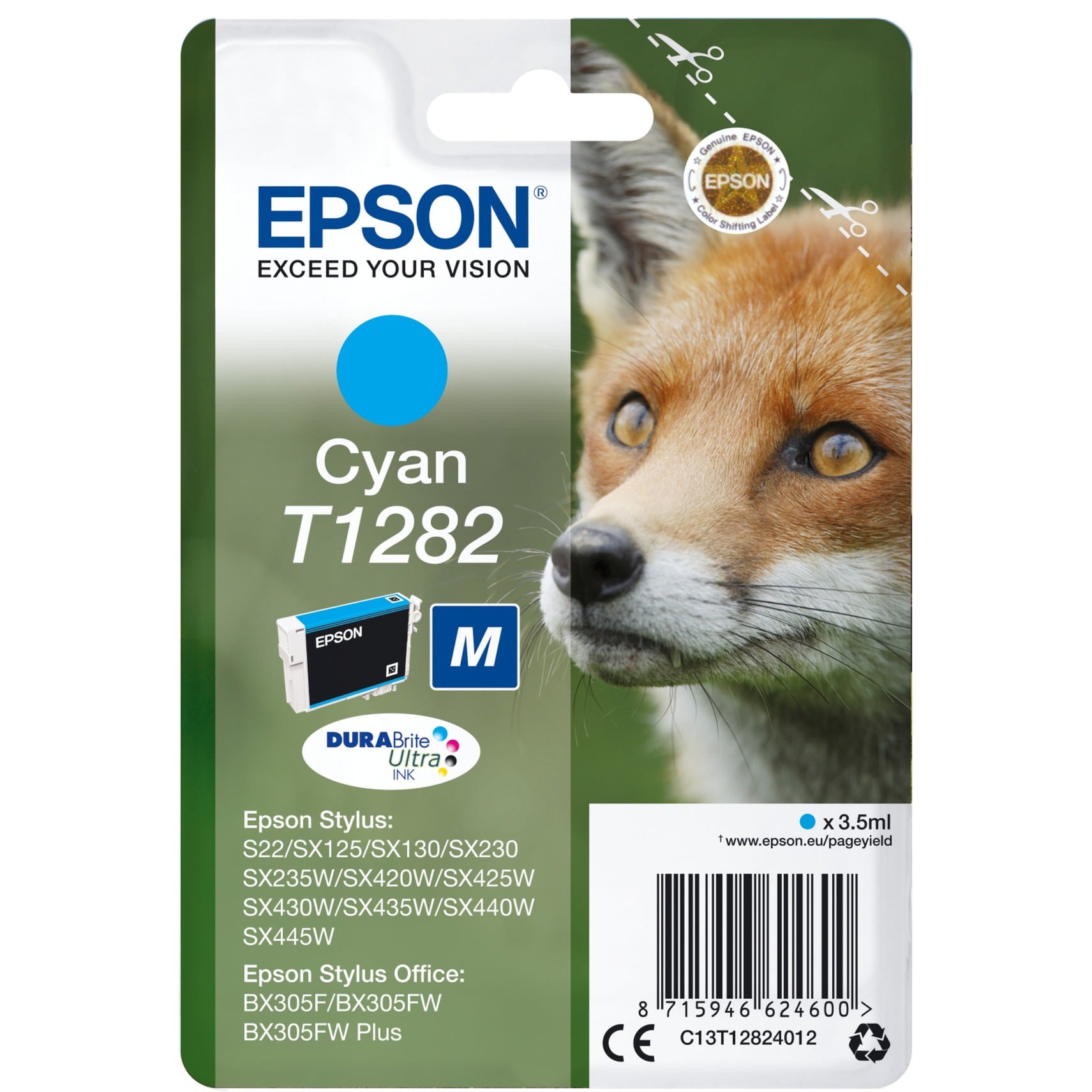Epson Druckerpatrone DURABrite Ultra T1282 (C13T12824012) cyan 8715946624600 Epson
