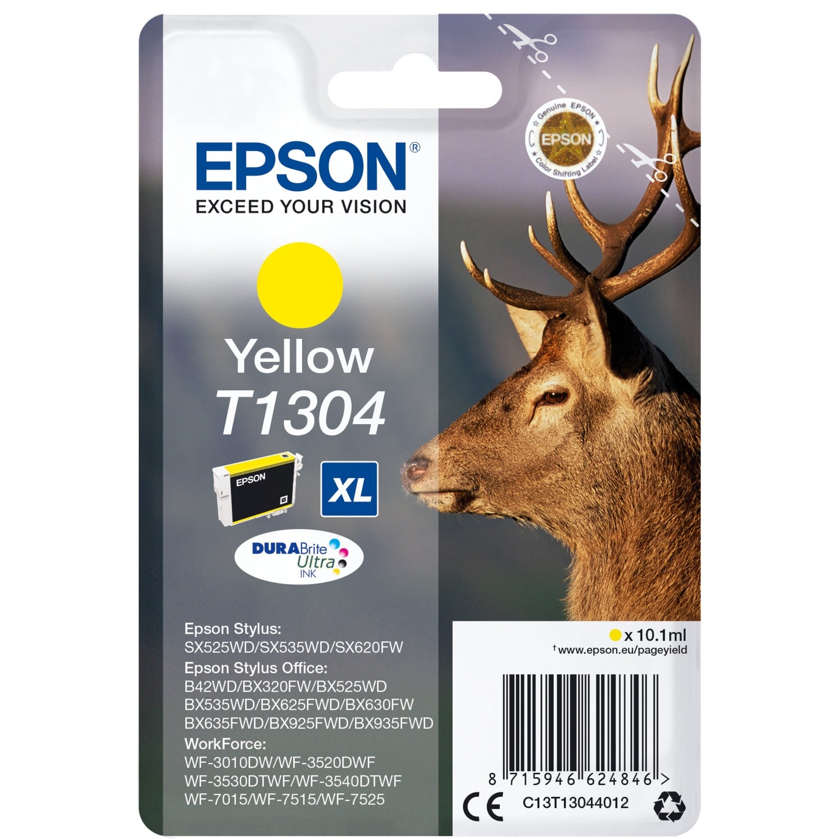 Epson Original T1304 Hirsch Druckerpatrone gelb 1005 Seiten 10,1ml (C13T13044012)