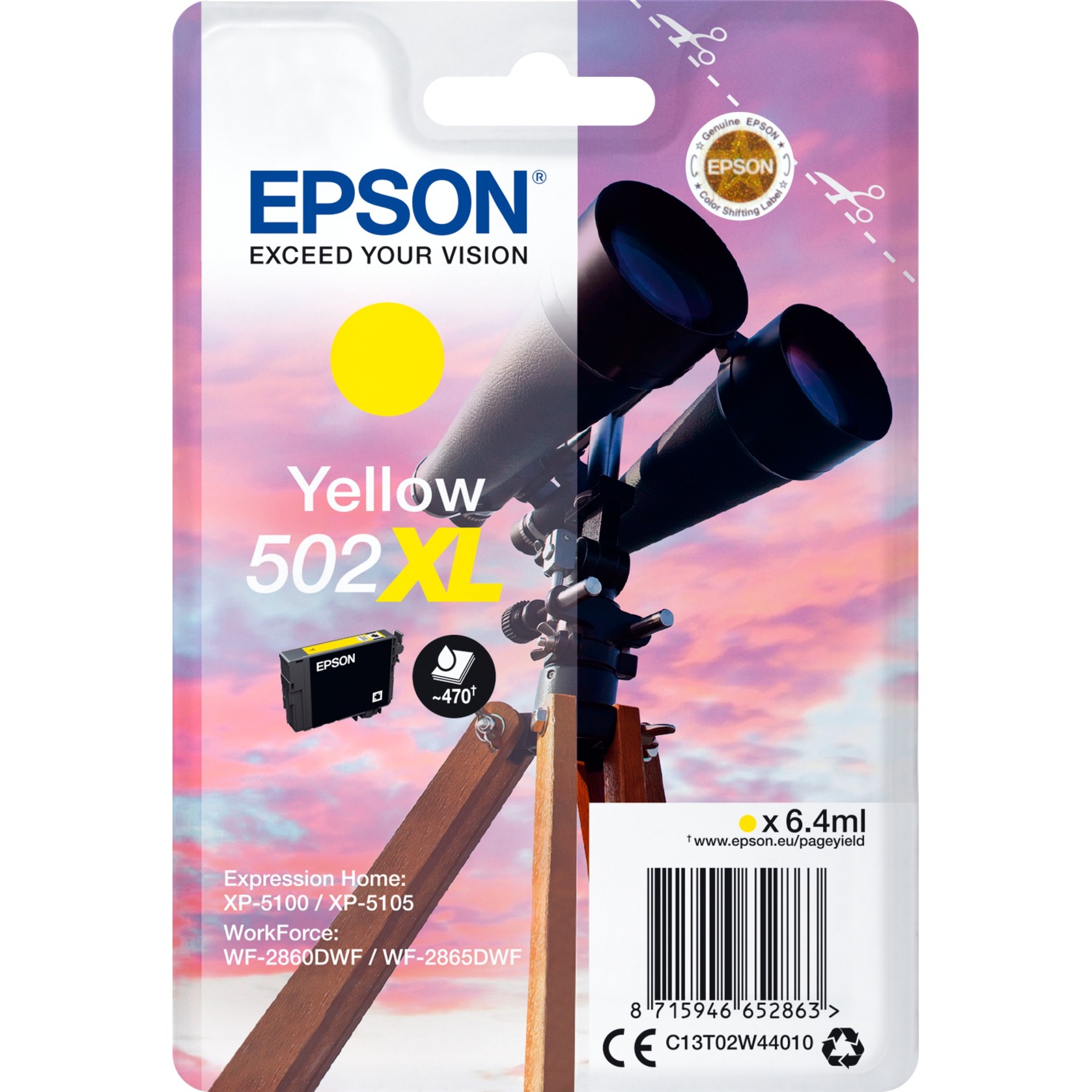 Epson Tinte gelb 502XL (C13T02W44010) | 08715946652863 Epson Tinte gelb 502XL (C13T02W44010) | 08715946652863