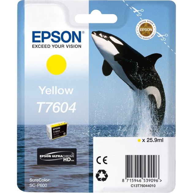 Epson Druckerpatrone T7604 C13T76044010 (kompatibel zu Epson T7604), gelb, ca. 2100 Seiten 8715946539096 Epson