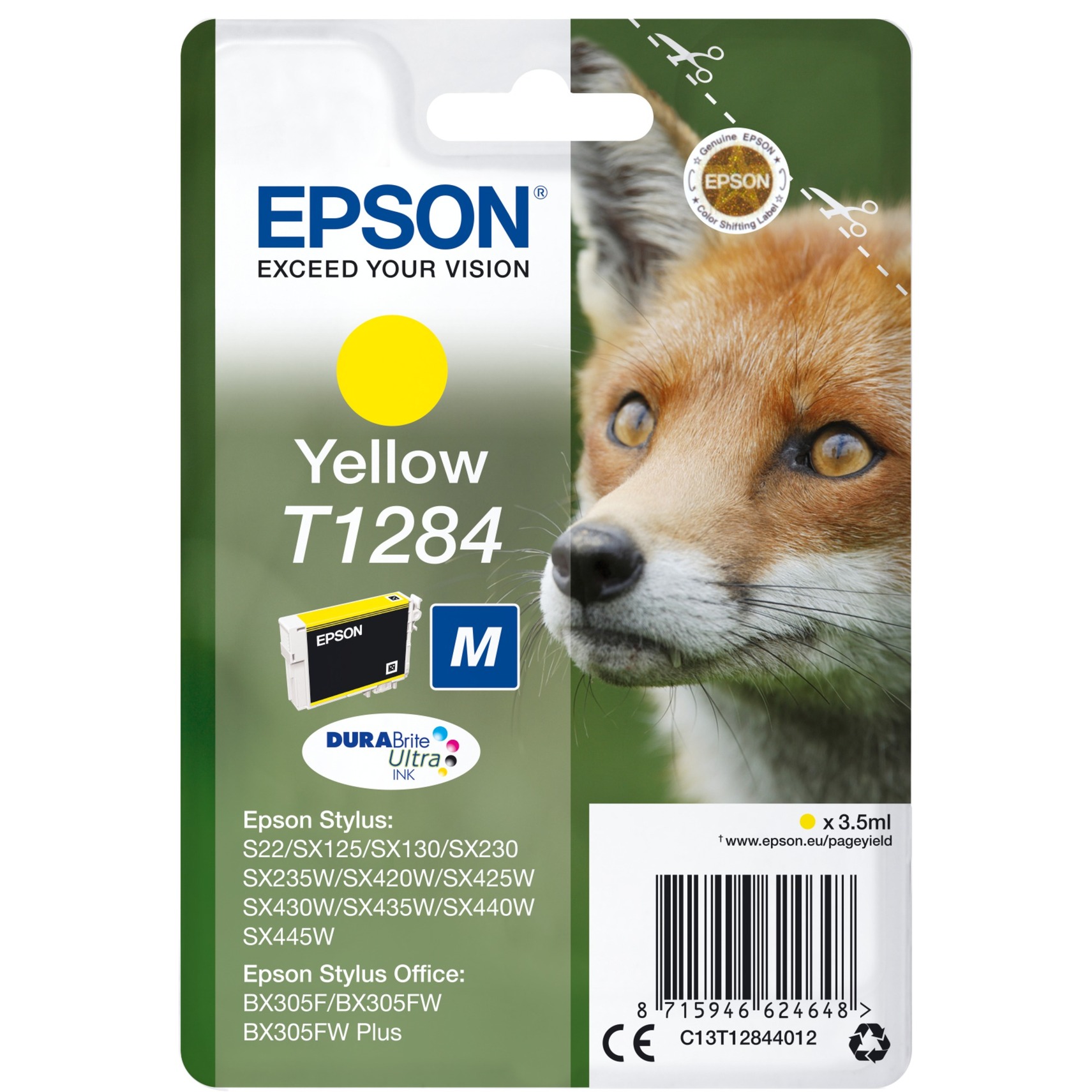 Epson Druckerpatrone DURABrite Ultra T1284 (C13T12844012) gelb 8715946624648 Epson