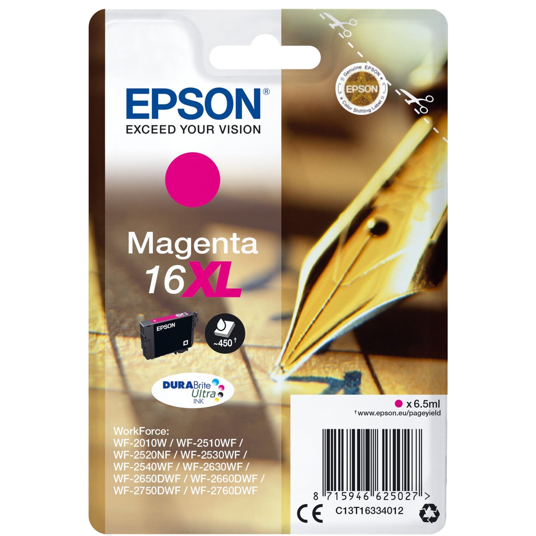 Epson Original 16XL Füller Druckerpatrone - magenta (C13T16334012)