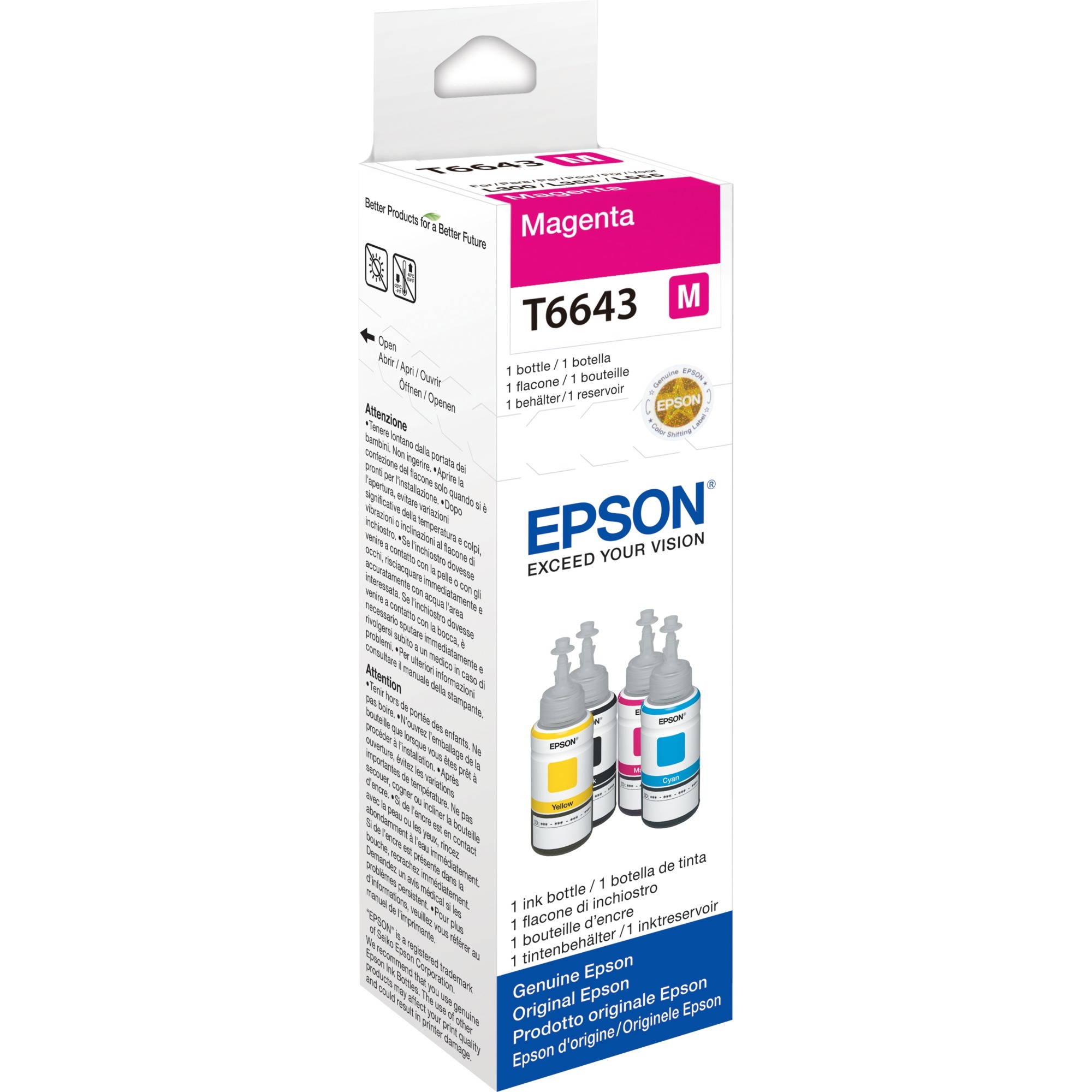 Epson Original T6643 Nachfülltinte magenta 6.500 Seiten 70ml (C13T664340)