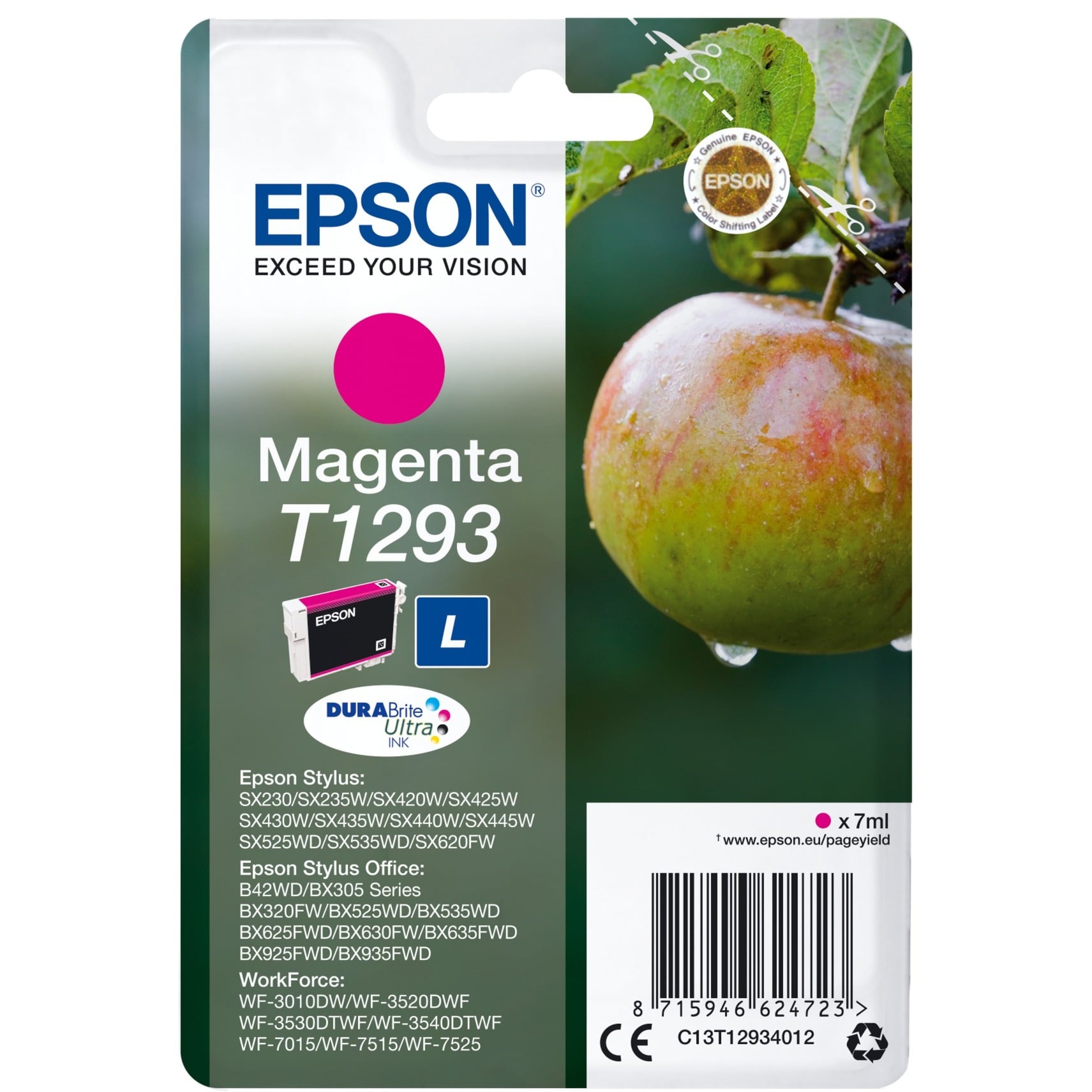Epson Druckerpatrone DURABrite Ultra T1293 (C13T12934012) magenta 8715946624723 Epson