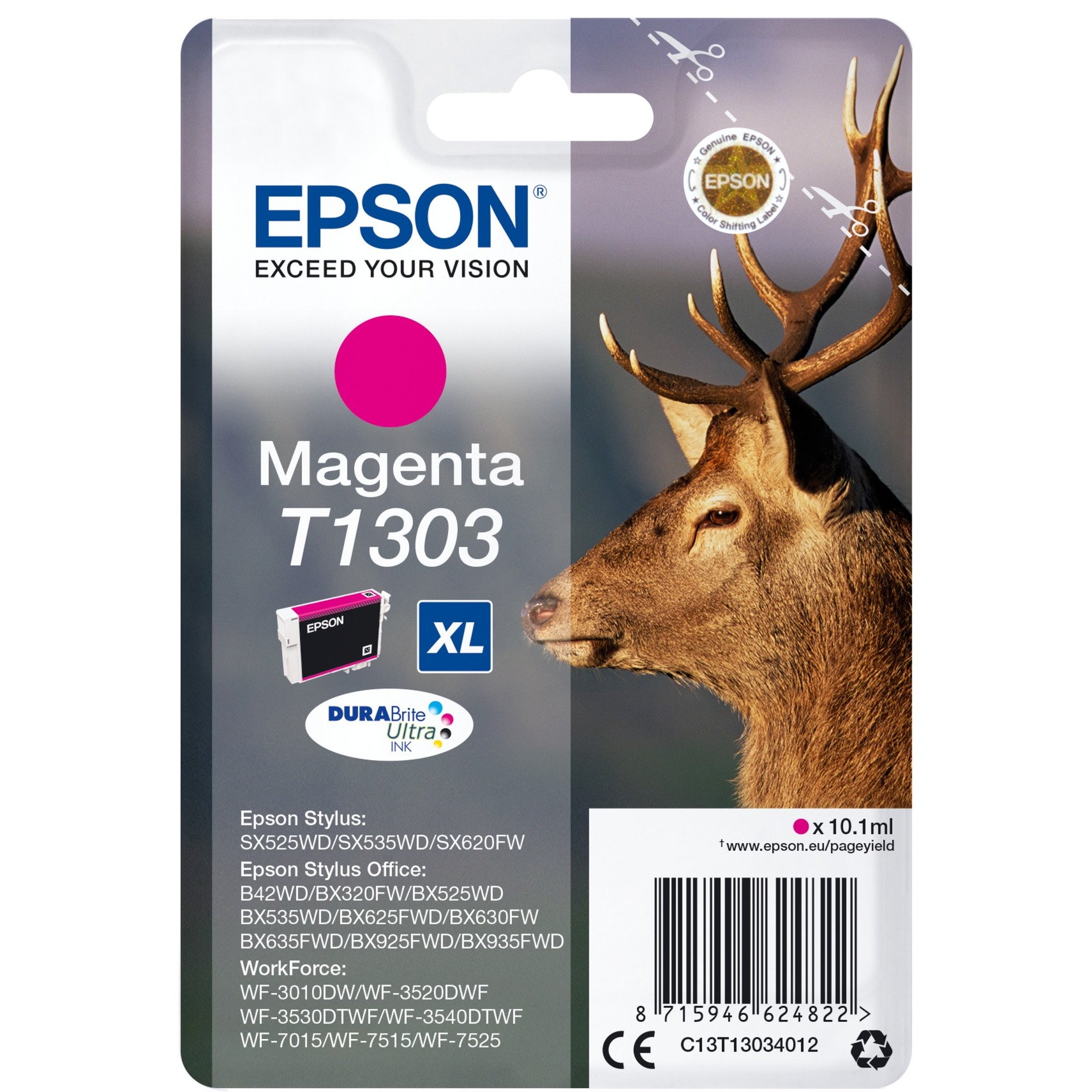 Epson Original T1303 Hirsch Druckerpatrone magenta 600 Seiten 10,1 ml (C13T13034012)