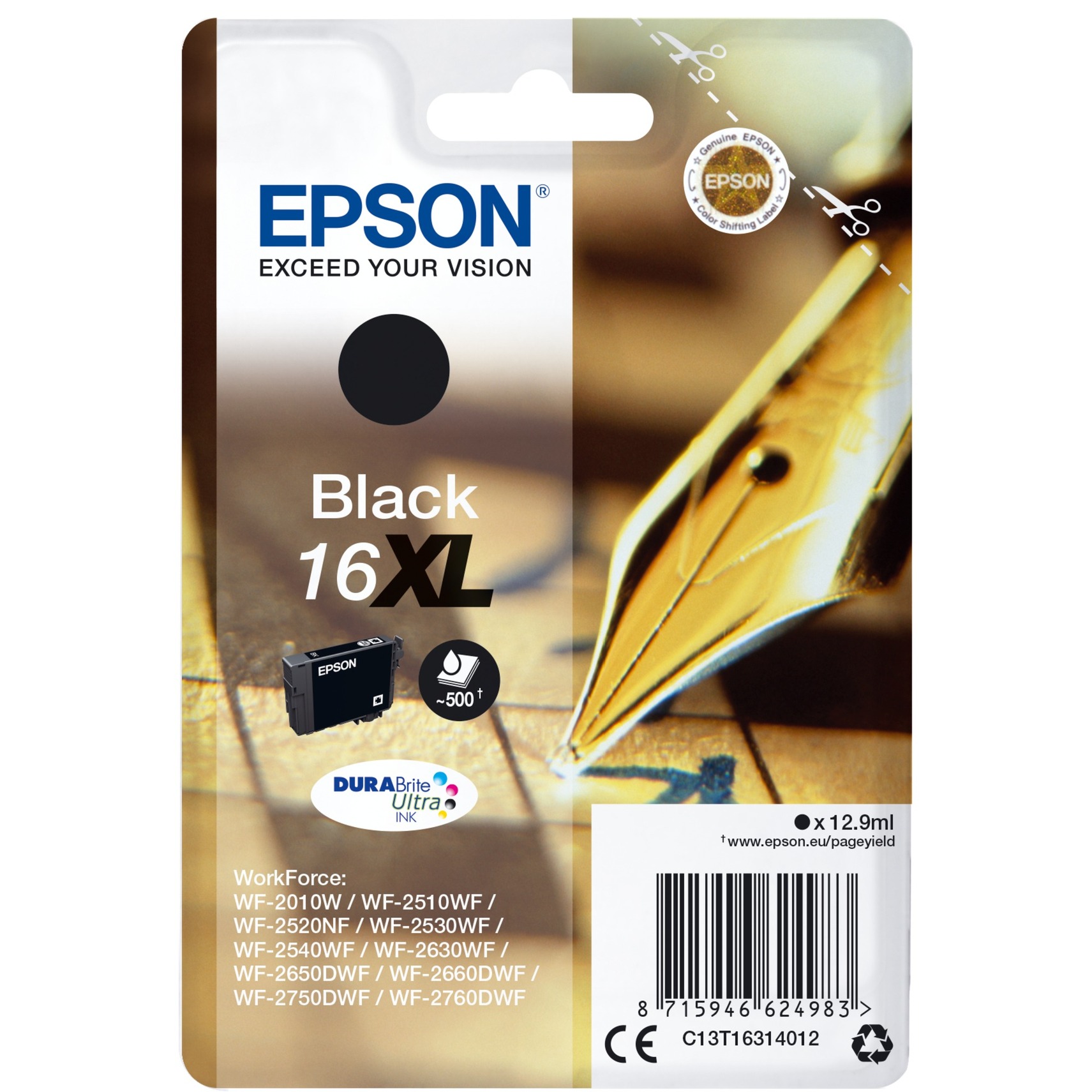 Epson Original 16XL Füller Druckerpatrone - schwarz (C13T16314012)