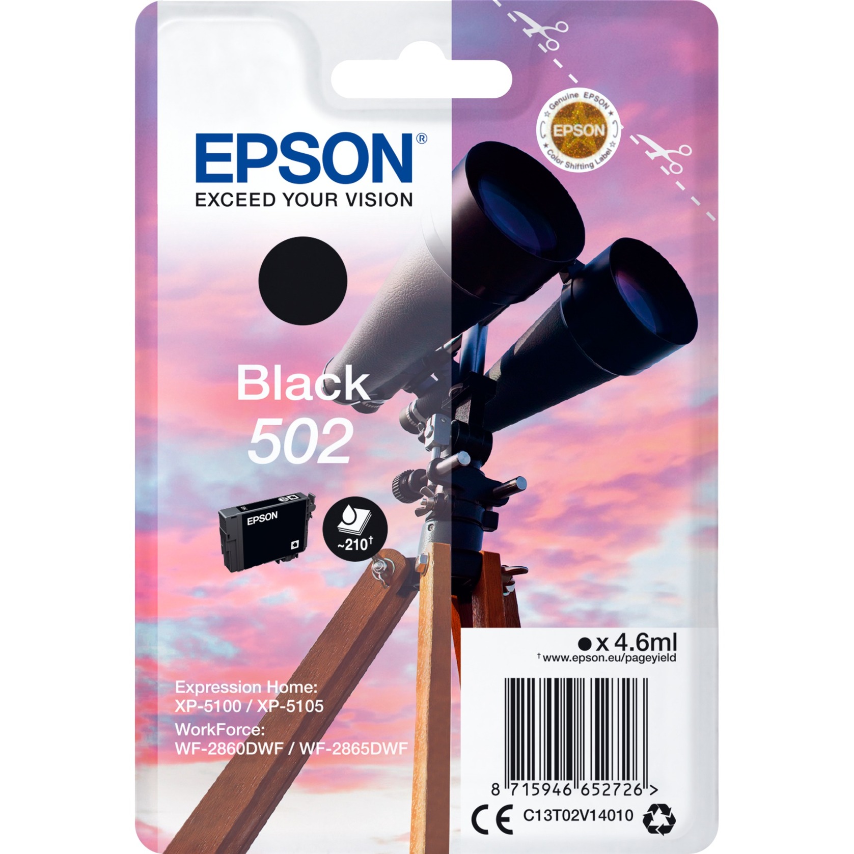 Epson Tinte schwarz 502 (C13T02V14010) | 08715946652726 Epson Tinte schwarz 502 (C13T02V14010) | 08715946652726