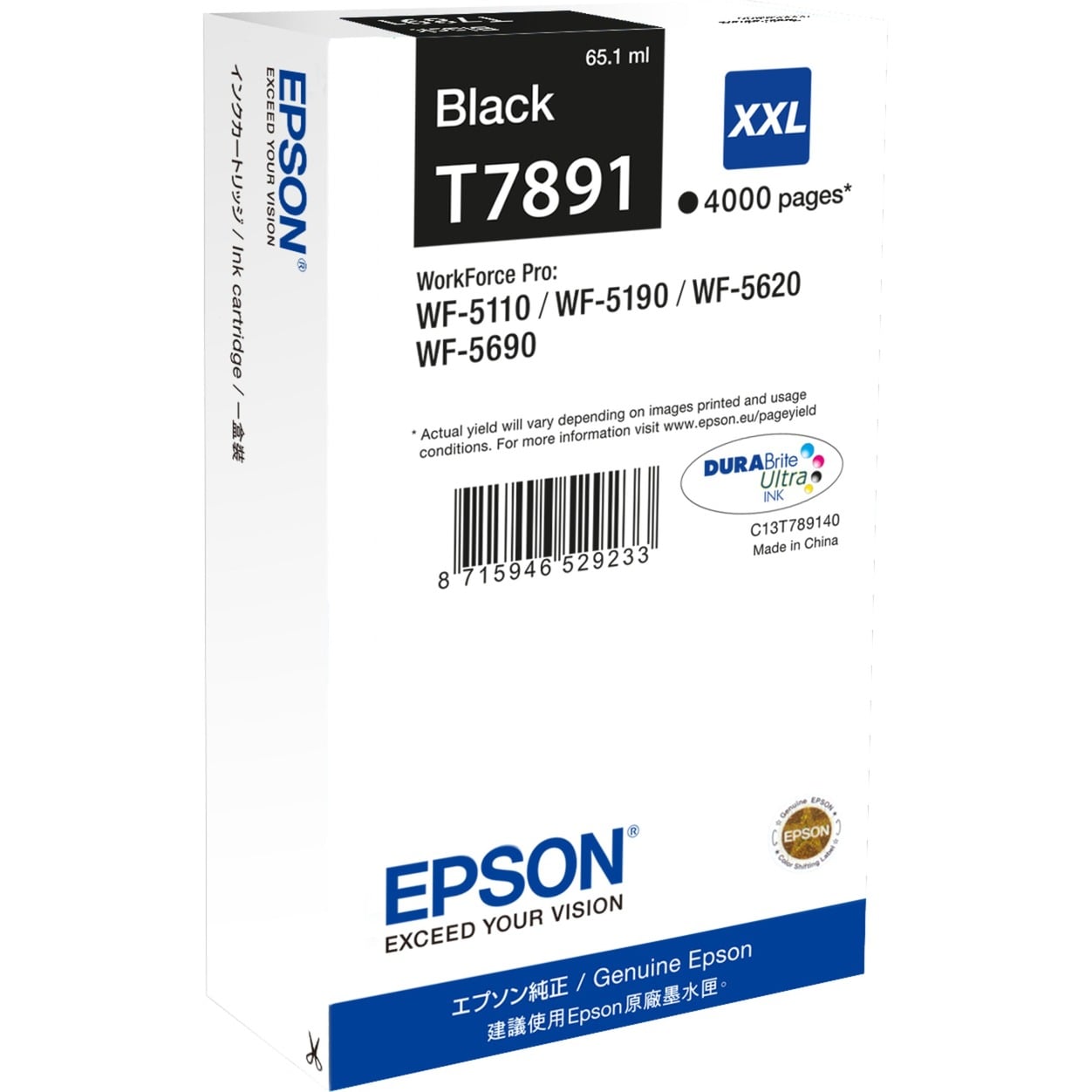 Epson Original T7891XXL 79XXL Druckerpatrone schwarz 4.000 Seiten 65ml (C13T78914010)