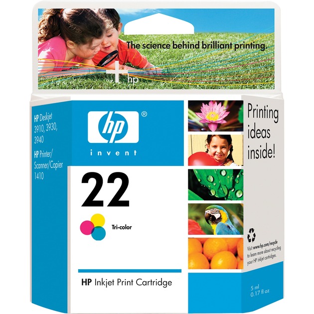 HP Original 22 Druckerpatrone cyan magenta gelb 165 Seiten 5ml (C9352AE)