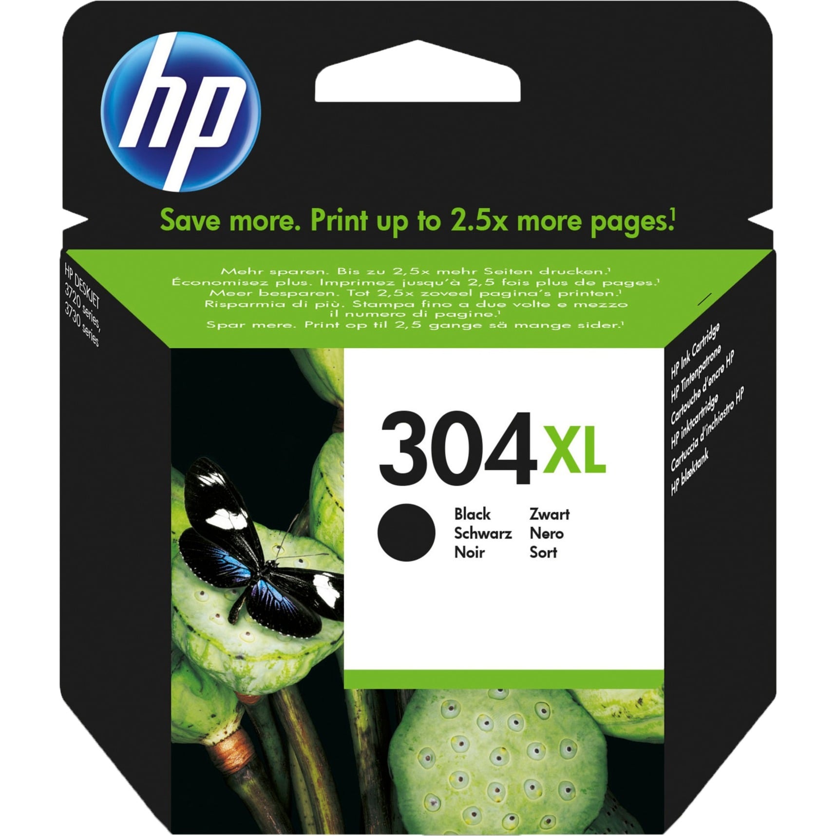 HP 304XL (N9K08AE) Original Tintenpatrone Schwarz Kompatibilität: HP DeskJet 3000er / 2000er Serie, HP ENVY 5000er Serie