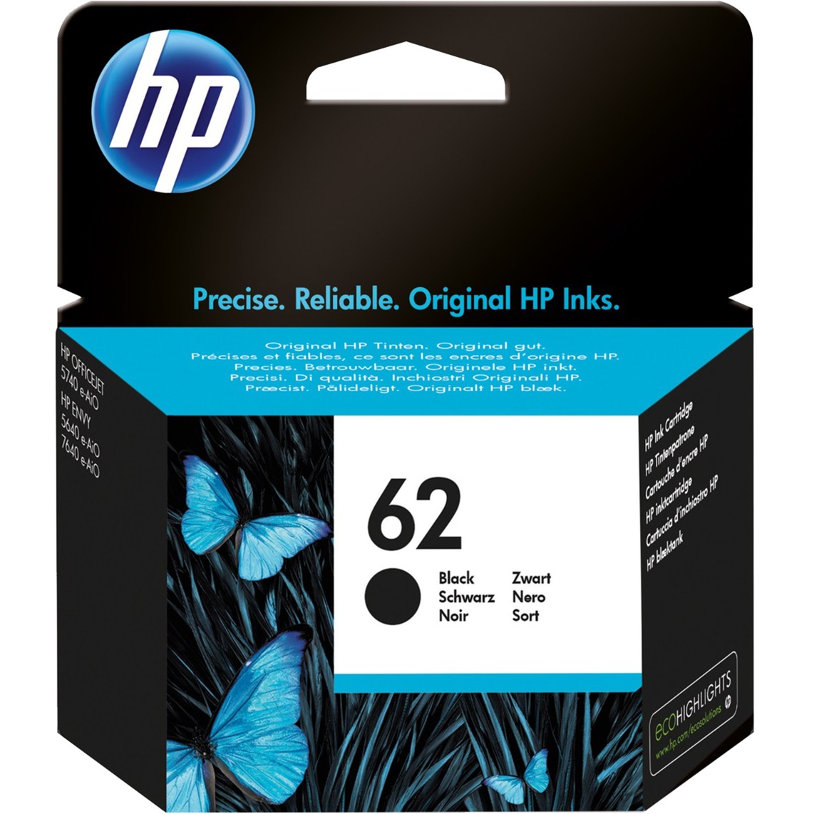 HP 62 (C2P04AE) Original Druckerpatrone Schwarz Kompatibilität: HP ENVY 5000er Serie // HP OfficeJet 250