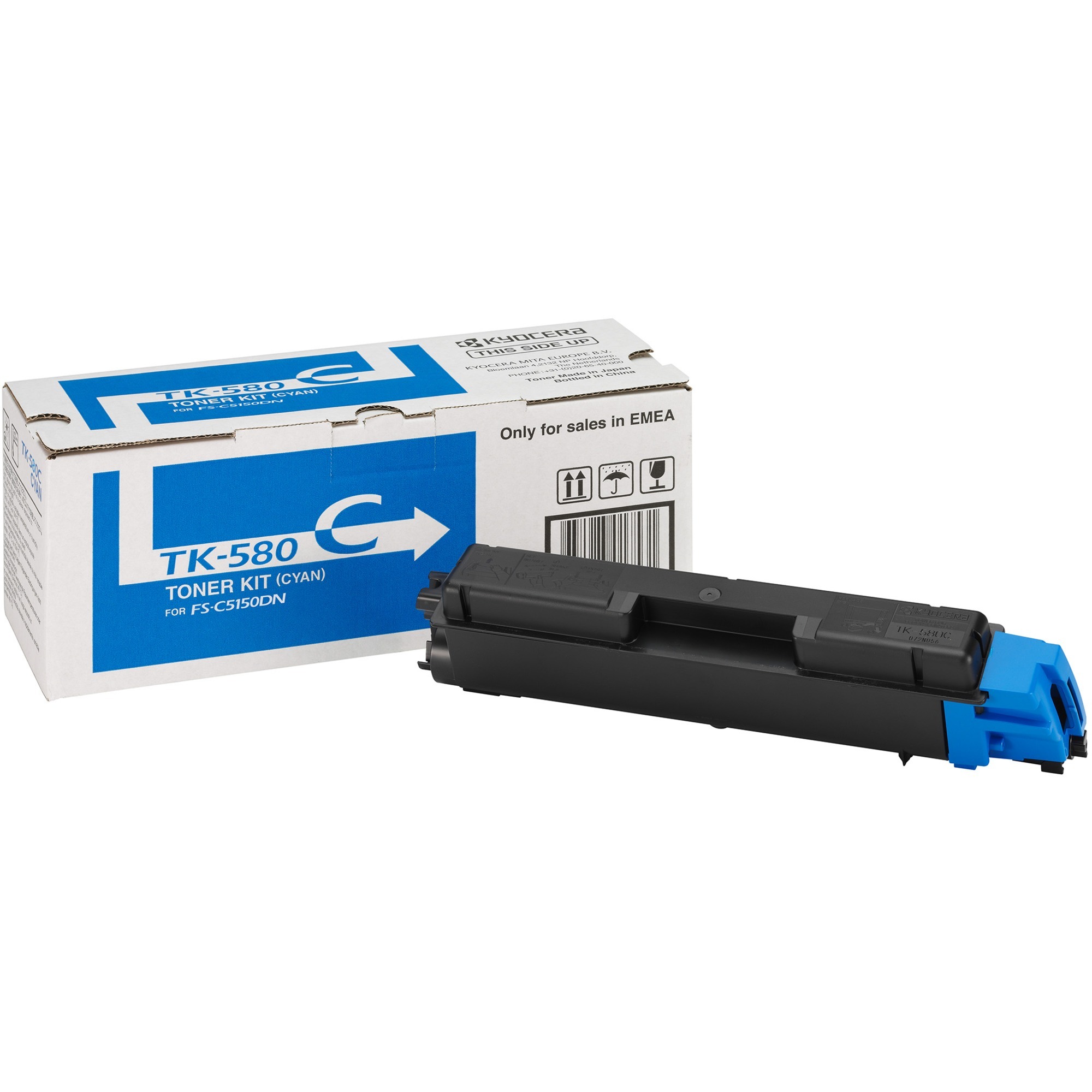 Kyocera Original TK-580C Toner cyan 2.800 Seiten (1T02KTCNL0) für ECOSYS P6021cdn, FS-C5150DN