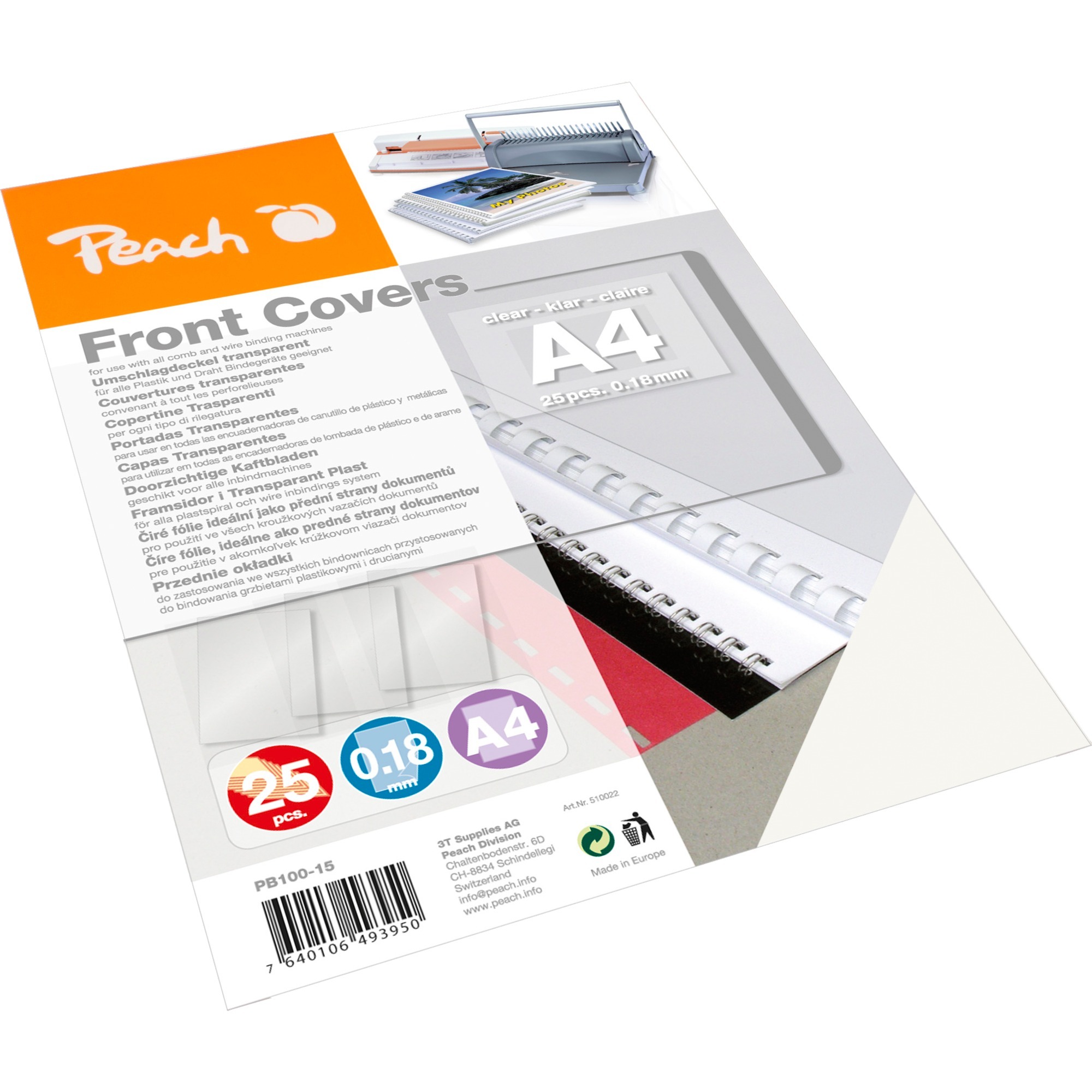 Peach Einbanddeckel transparent A4 | 07640106493950 Peach Einbanddeckel transparent A4 | 07640106493950
