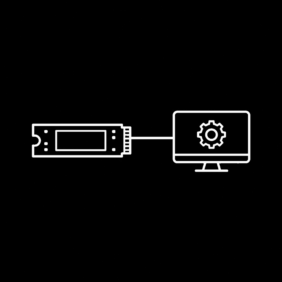 NVMe-SSD mit Symbol für Betriebssystem- und Software-Kompatibilität