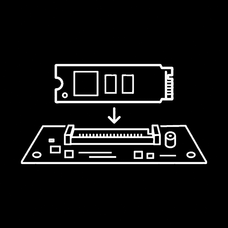 NVMe-SSD über einem M.2-Steckplatz zur Aufrüstung von PC oder Notebook