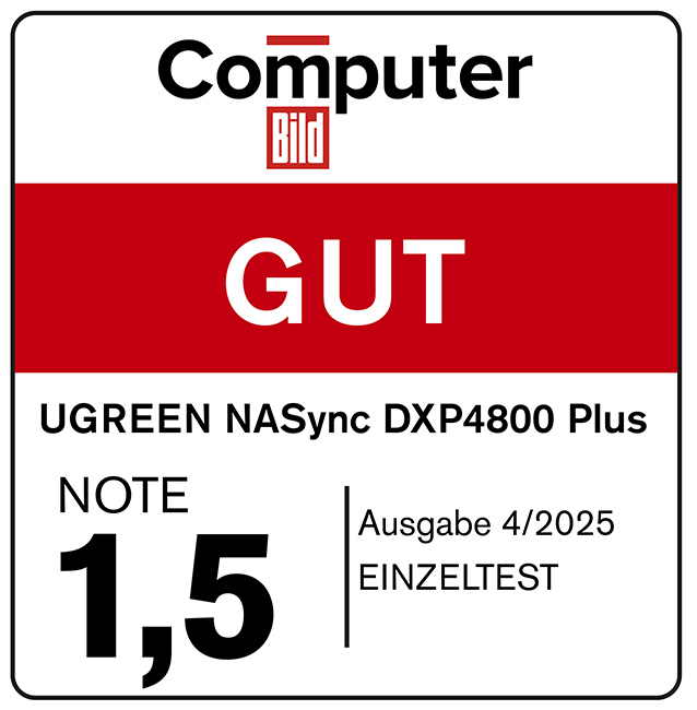 UGREEN NASync DXP4800 Plus, Note 1,5 Ausgabe 04/2025
