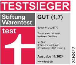 "Testsieger, Gut (1,7)" 11/2024 Stiftung Warentest